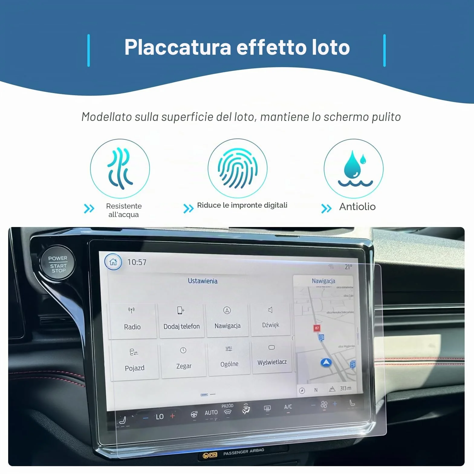 Pellicola protettiva per navigazione Ford Puma ST Line 2024-2025 SYNC 4 12 pollici accessori 2025