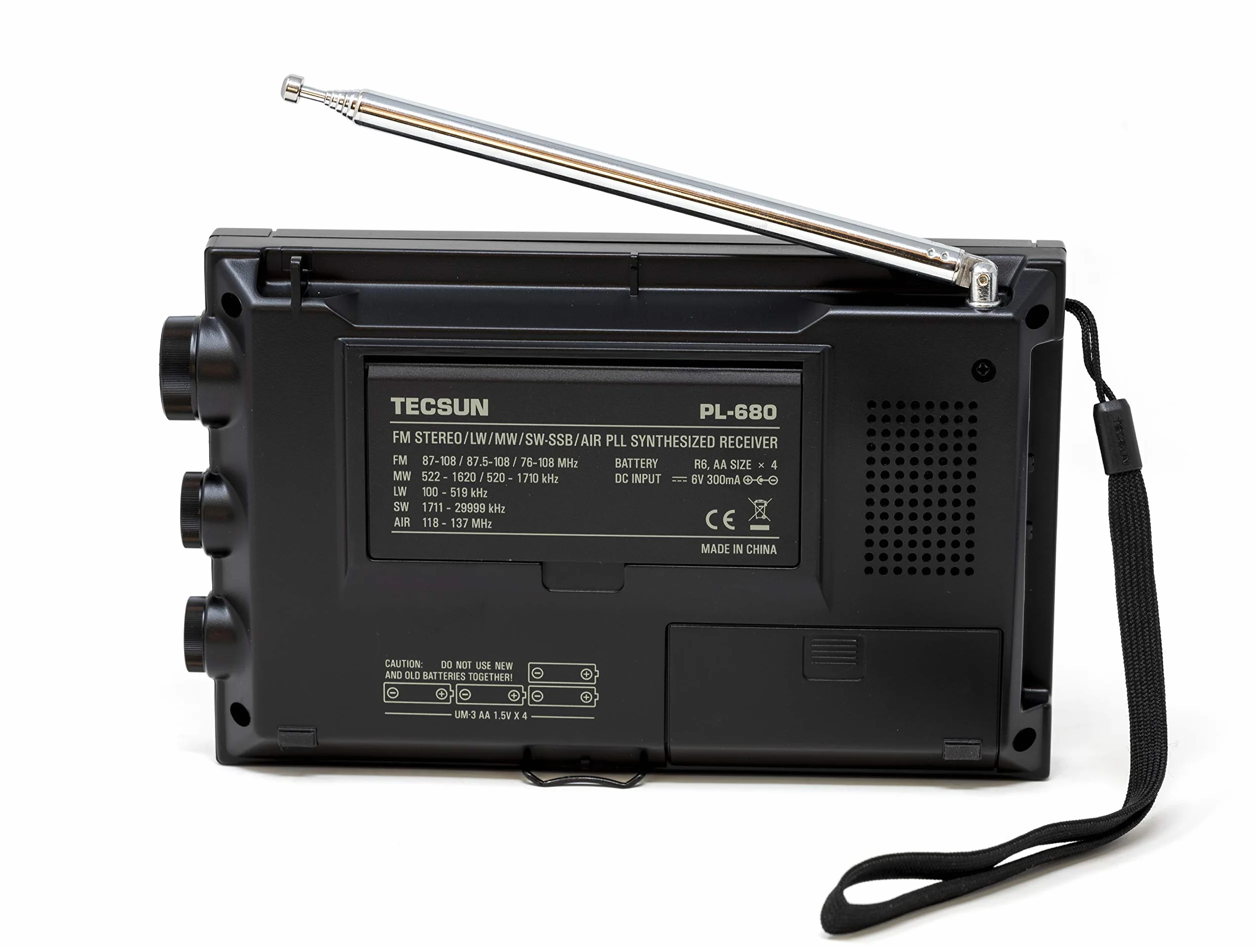 Tecsun PL-680 Ricevitore portatile AM FM VHF Airband SSB Nero