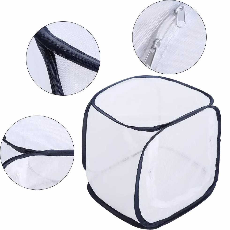 Alvinlite Rete per Insetti Pieghevole, Gabbia per Farfalle Monarch con 5 Pannelli in Rete per Kit Flusso d'Aria, Altezza 11,8 x 11,8 x 11,8 Pollici Gabbia