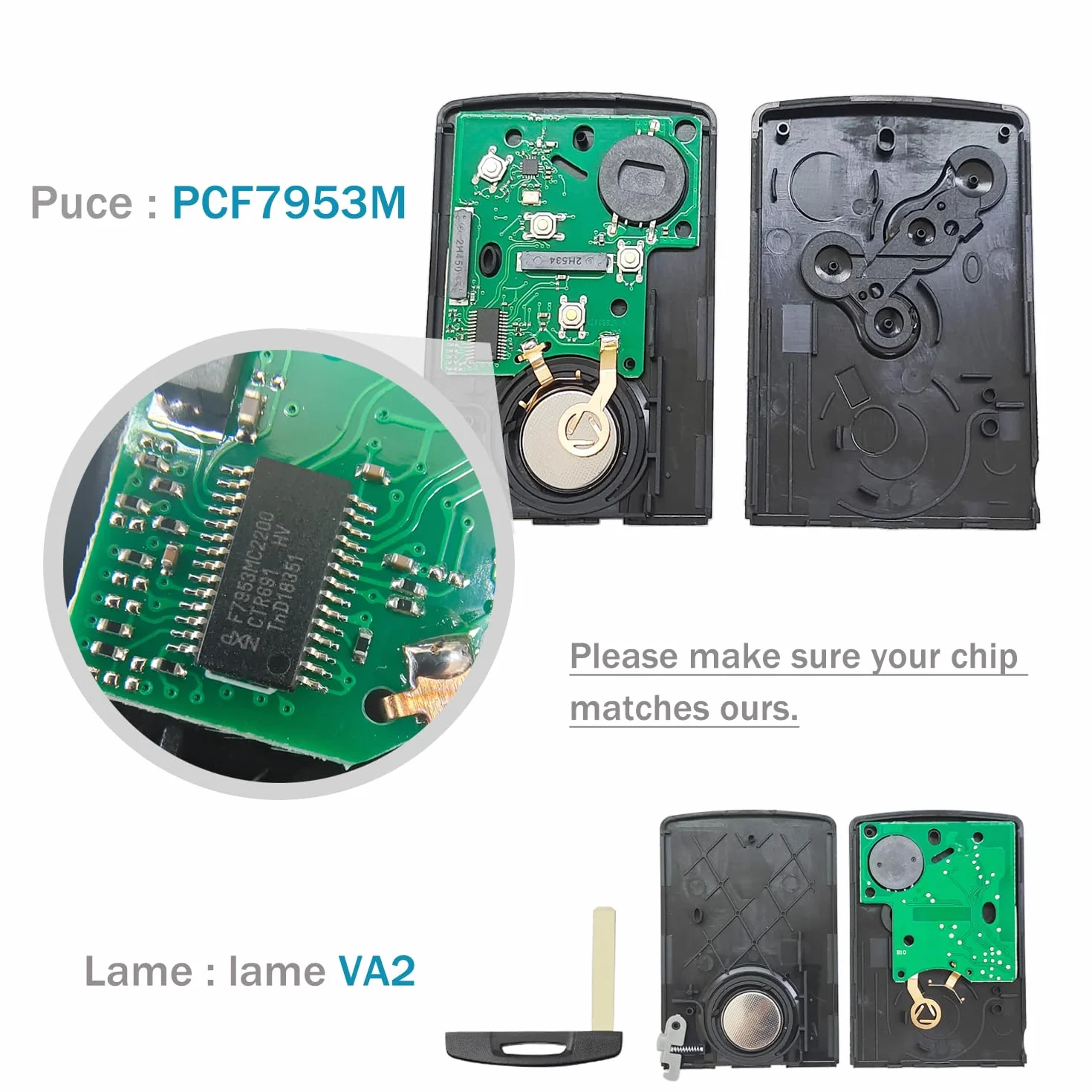Chiave Telecomando 4 Tasti 433 MHz PCF7953M/4A Guscio per Renault Clio IV 2009-2015 Captur 2013-2017 Chiave Auto con Scheda Vuota Programmabile