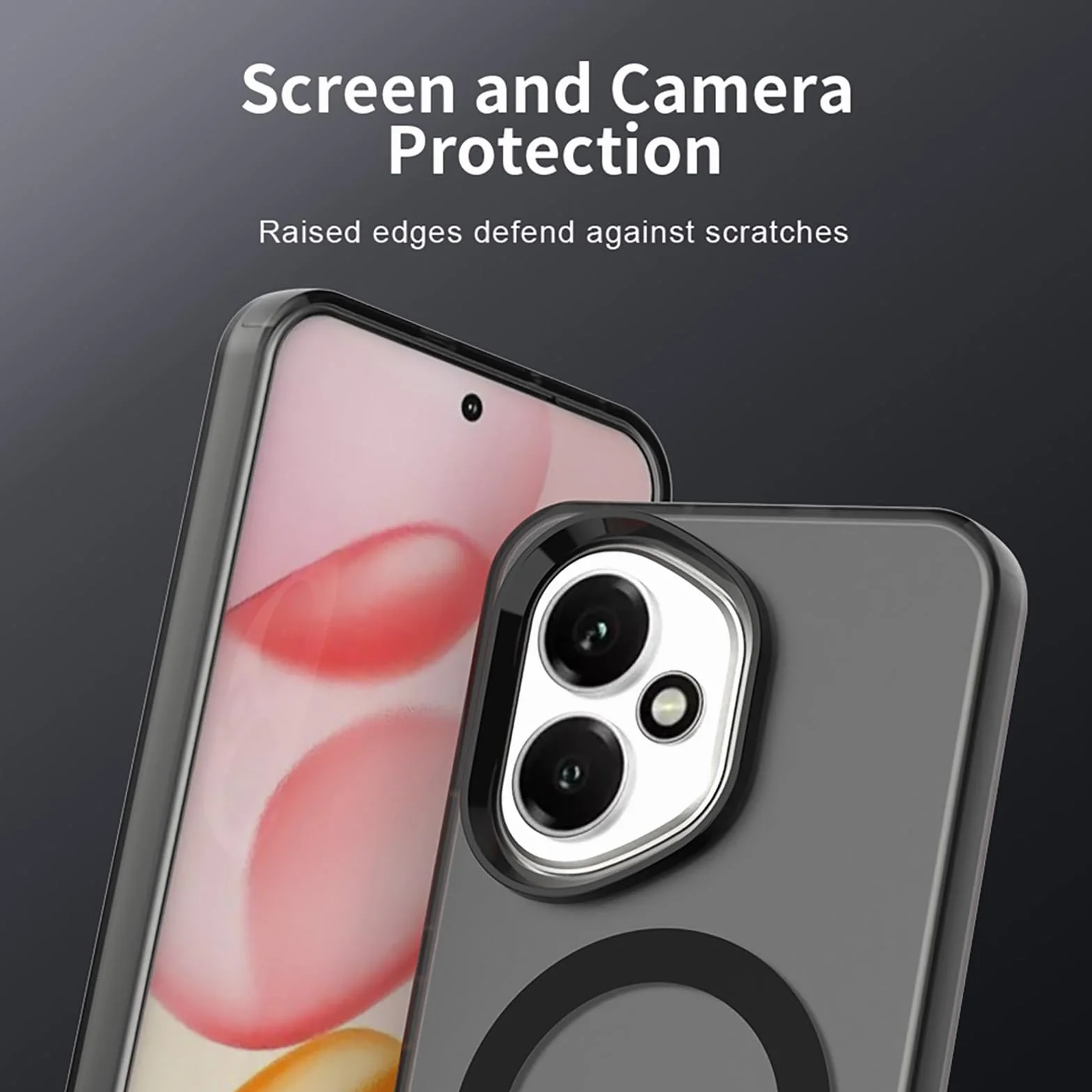 ILING Cover per HONOR 400 5G, Custodia Rigida PC + TPU Antiurto, Ricarica Magnetica, Ultra Sottile Traslucida Matte (Nero)