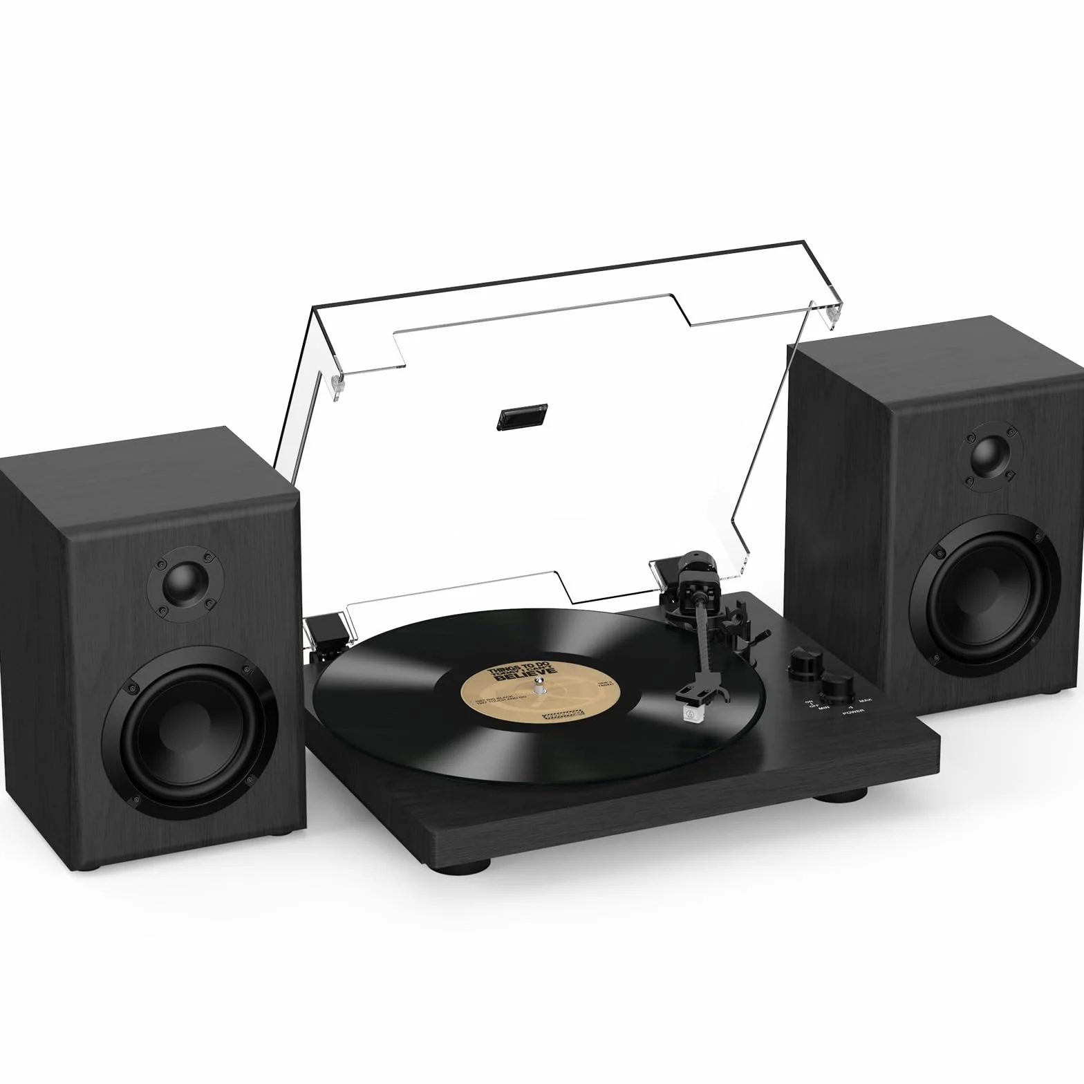 Giradischi Lettore con Contrappeso Regolabile Bluetooth 33/45 RPM 7/10/12 Pollici Suono Hi-Fi Nero