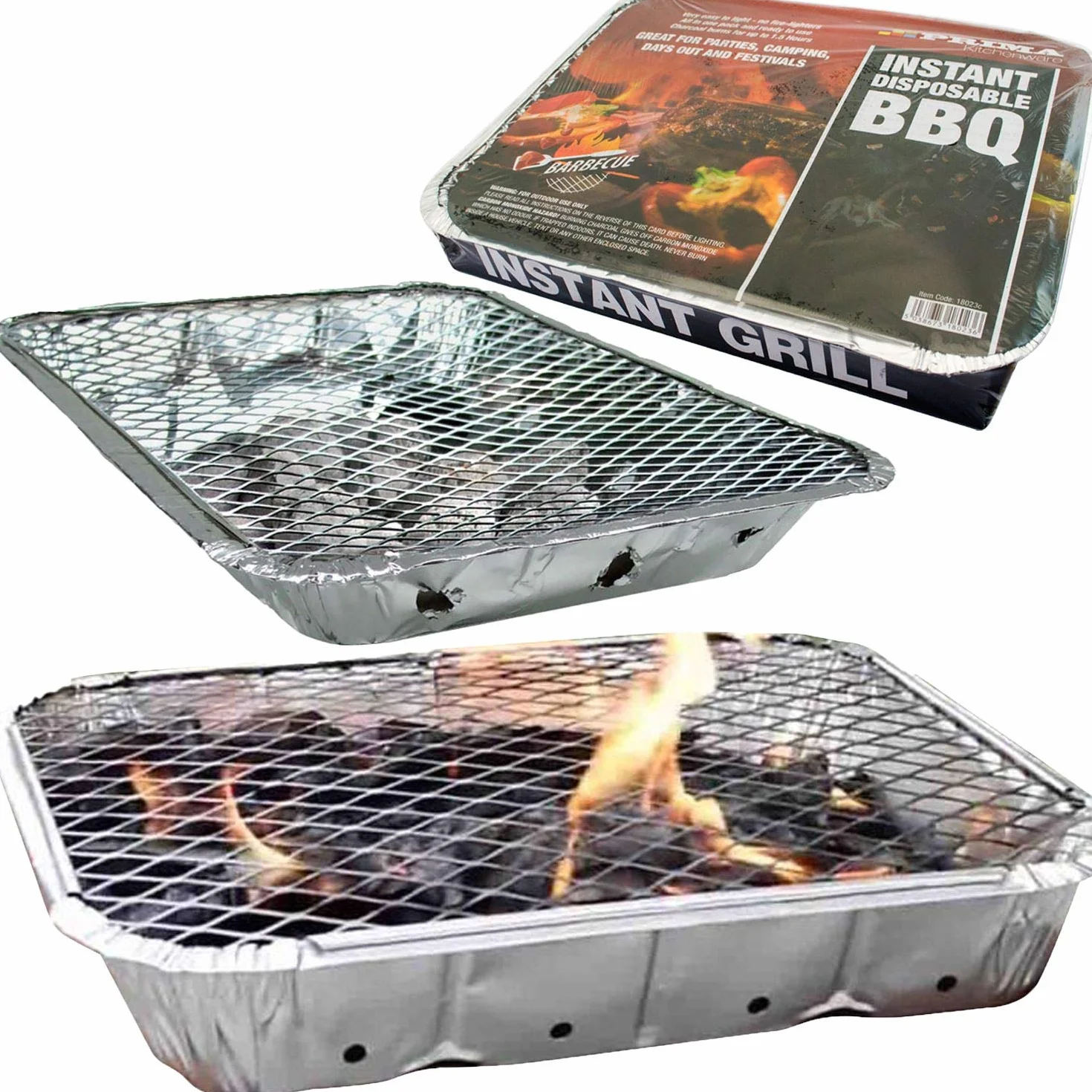 Barbecue istantaneo usa e getta, pronto in 15 minuti, mini griglia con vassoio, carbone e supporto in filo metallico, ideale per carne, pesce e verdure