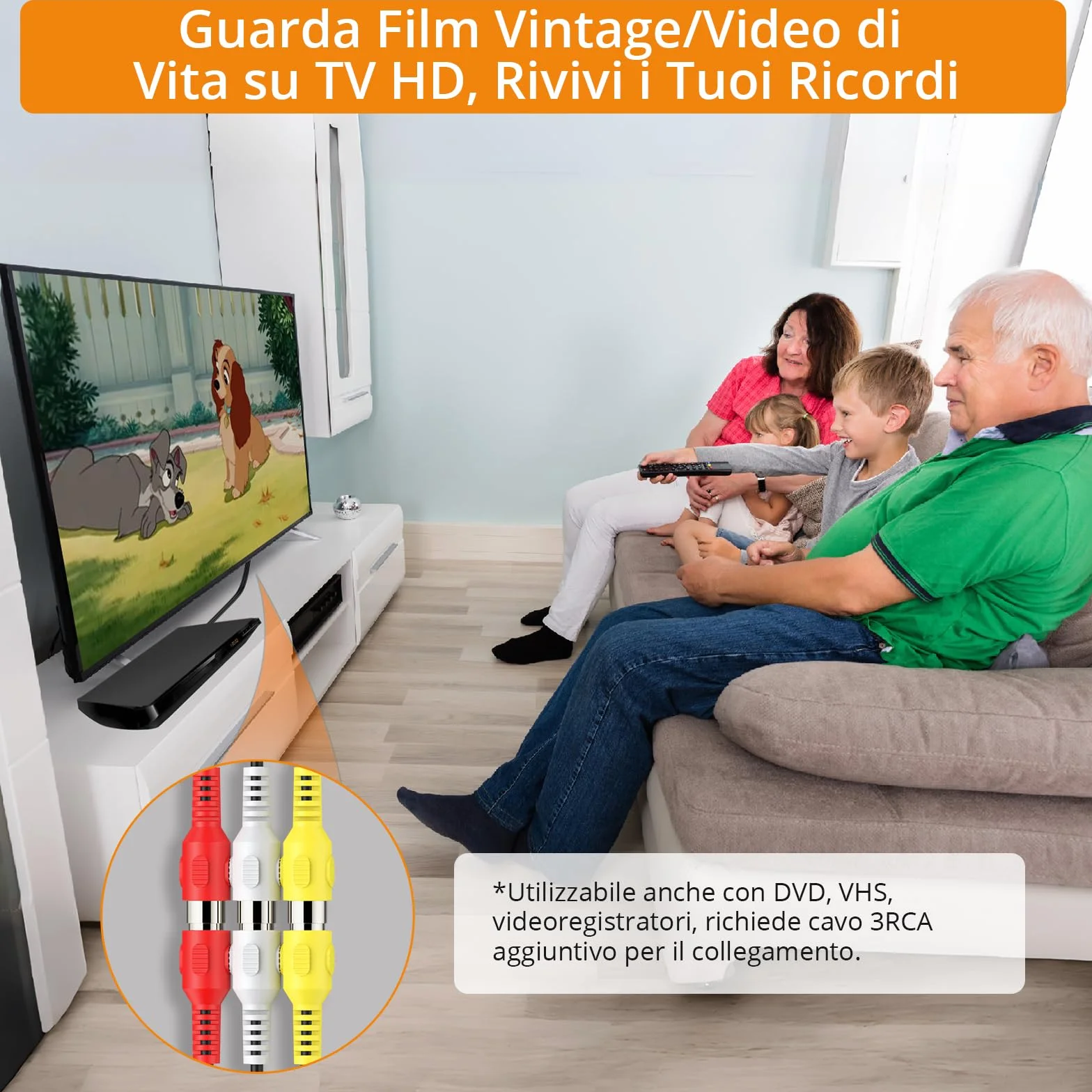 Neoteck Convertitore RCA a HDMI 20 cm per Wii PS2 N64