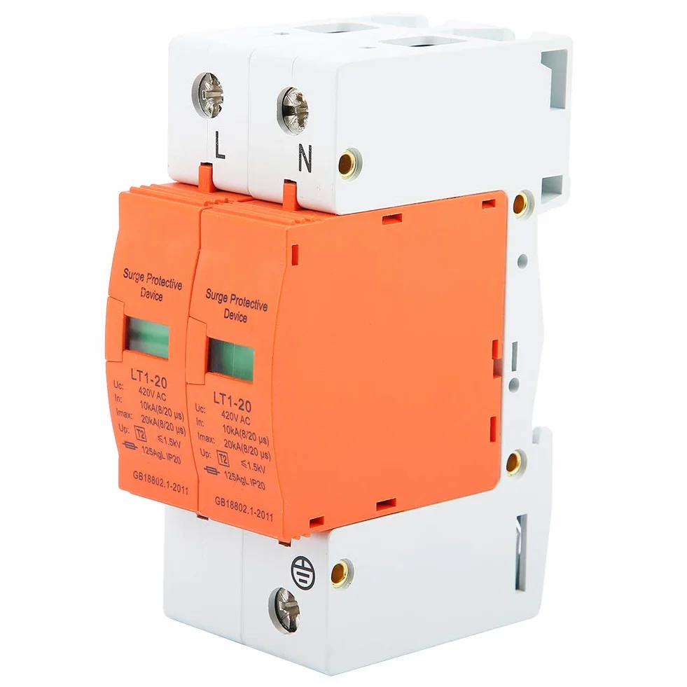 DEWIN Dispositivo Scaricatore 2P 10kA-20kA 420V AC Protezione Sovratensioni
