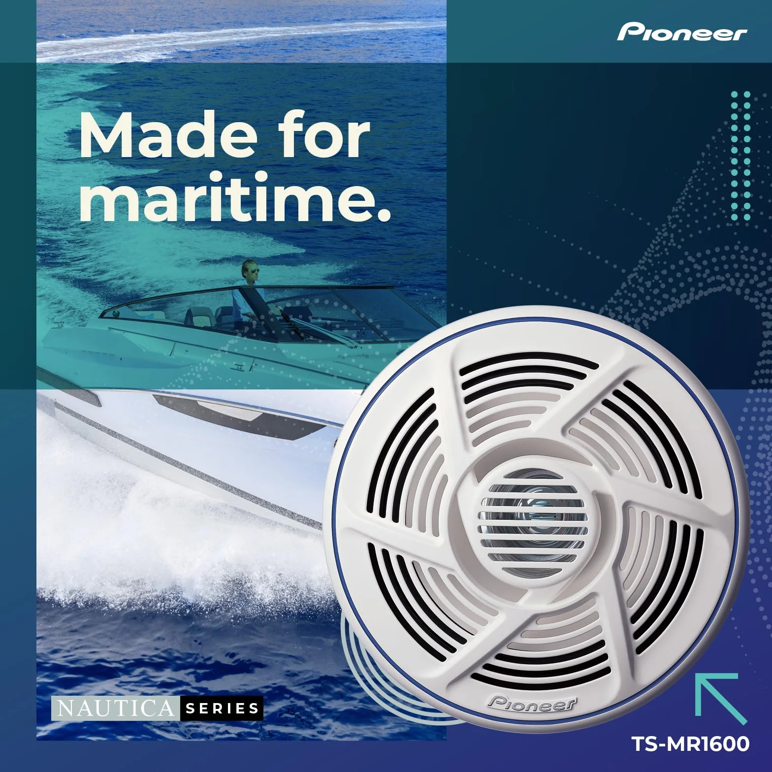 PIONEER TS-MR1600 Altoparlante marino a doppio cono 16 cm 100 W 25 W Griglia bianca