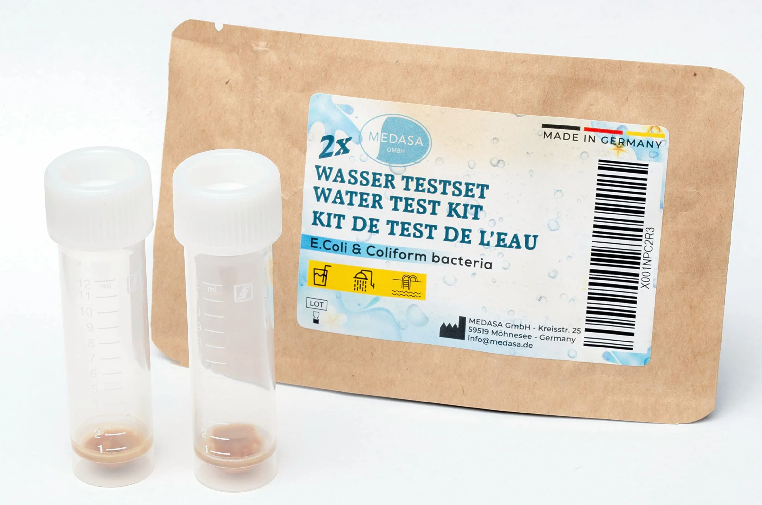 Test dell'acqua per batteri Coliforme E.coli Test in acqua potabile e pozzo Check (2 set di test)