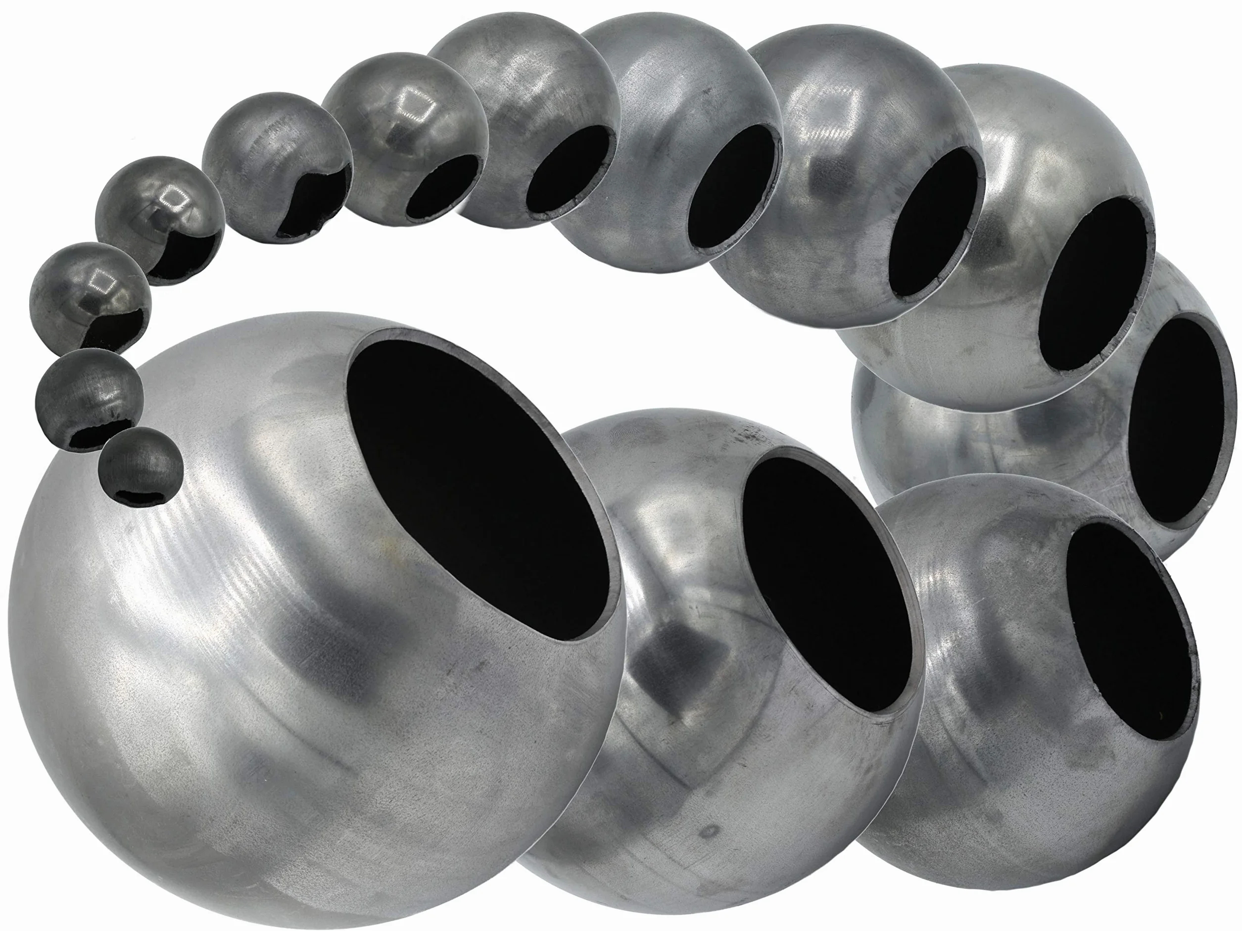 Sfera cava in ferro Ø 50 mm, con foro Ø 26 mm, sfera in acciaio nudo, ad esempio per recinzioni, ringhiere, cancelli da giardino UVM.