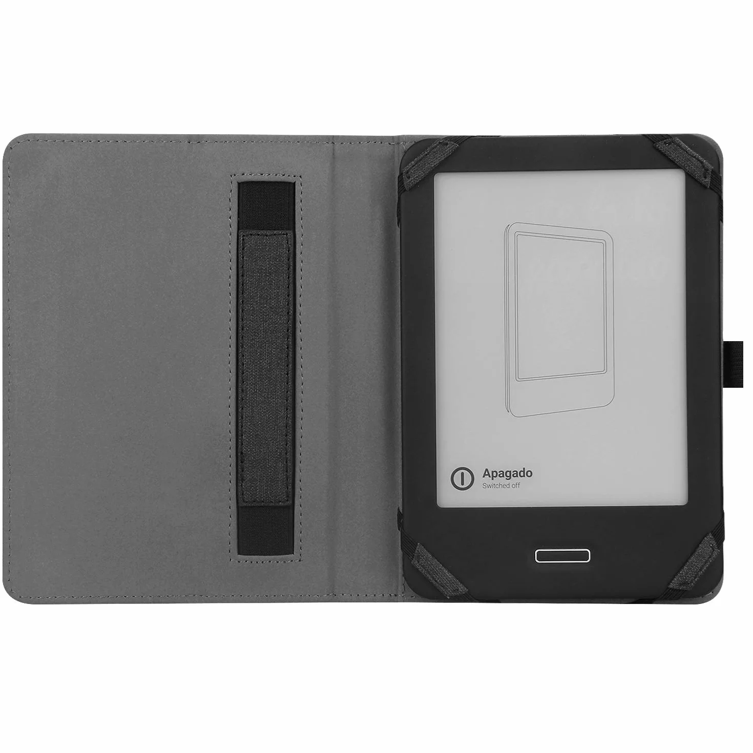 VOVIPO Custodia Folio universale per e-Reader 6 pollici Kindle Paperwhite Kobo Tolino Pocketbook Sony Nero