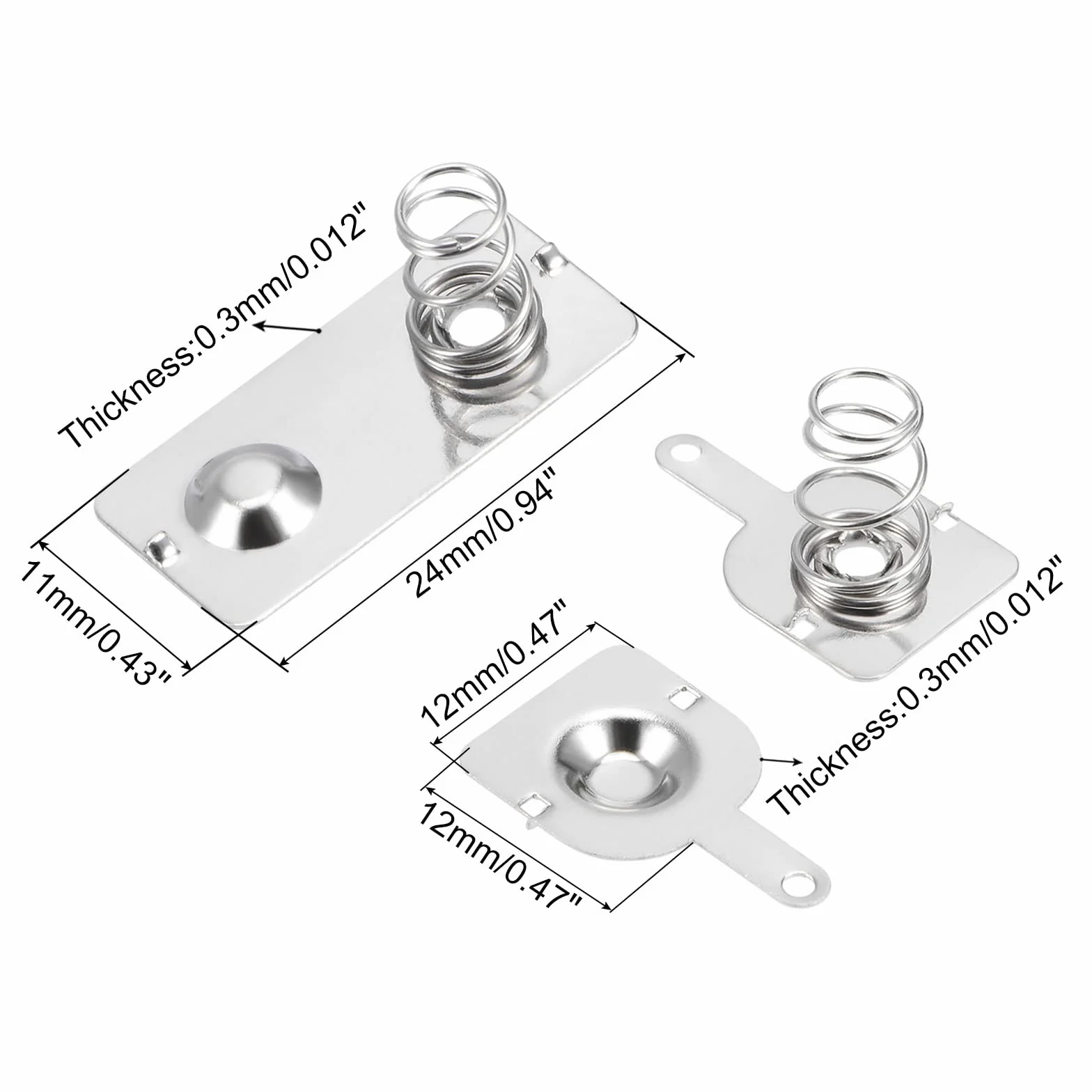 QUARKZMAN AA Batteria Piastra 24mmx11mm 20pz 12mmx12mm 20 Coppie Positivo a Negativo Molla Contatto