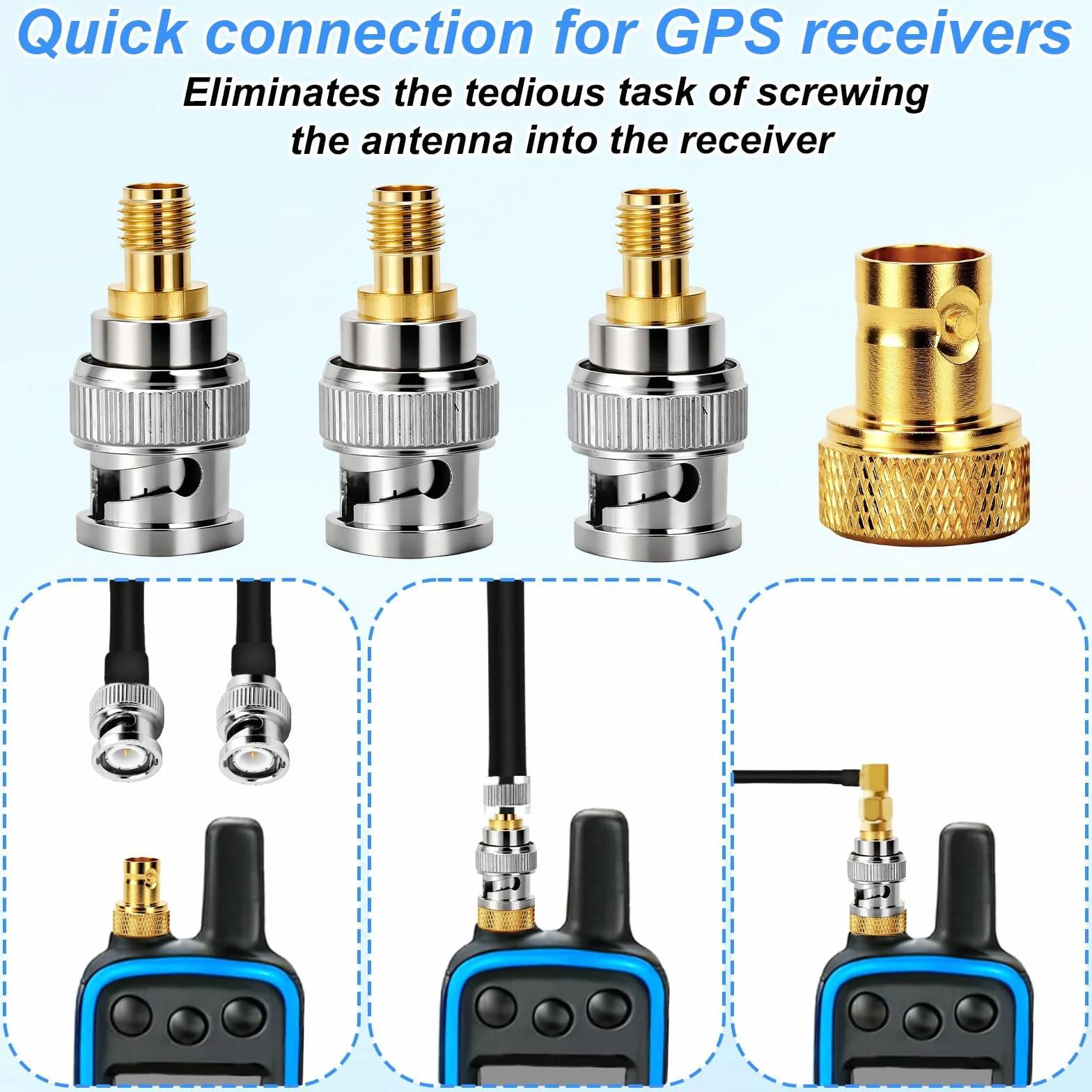 Kit Connettore Antenna GPS Compatibile con GPS Alpha 100/200/200i & Astro 220/320/430, 4 Pezzi