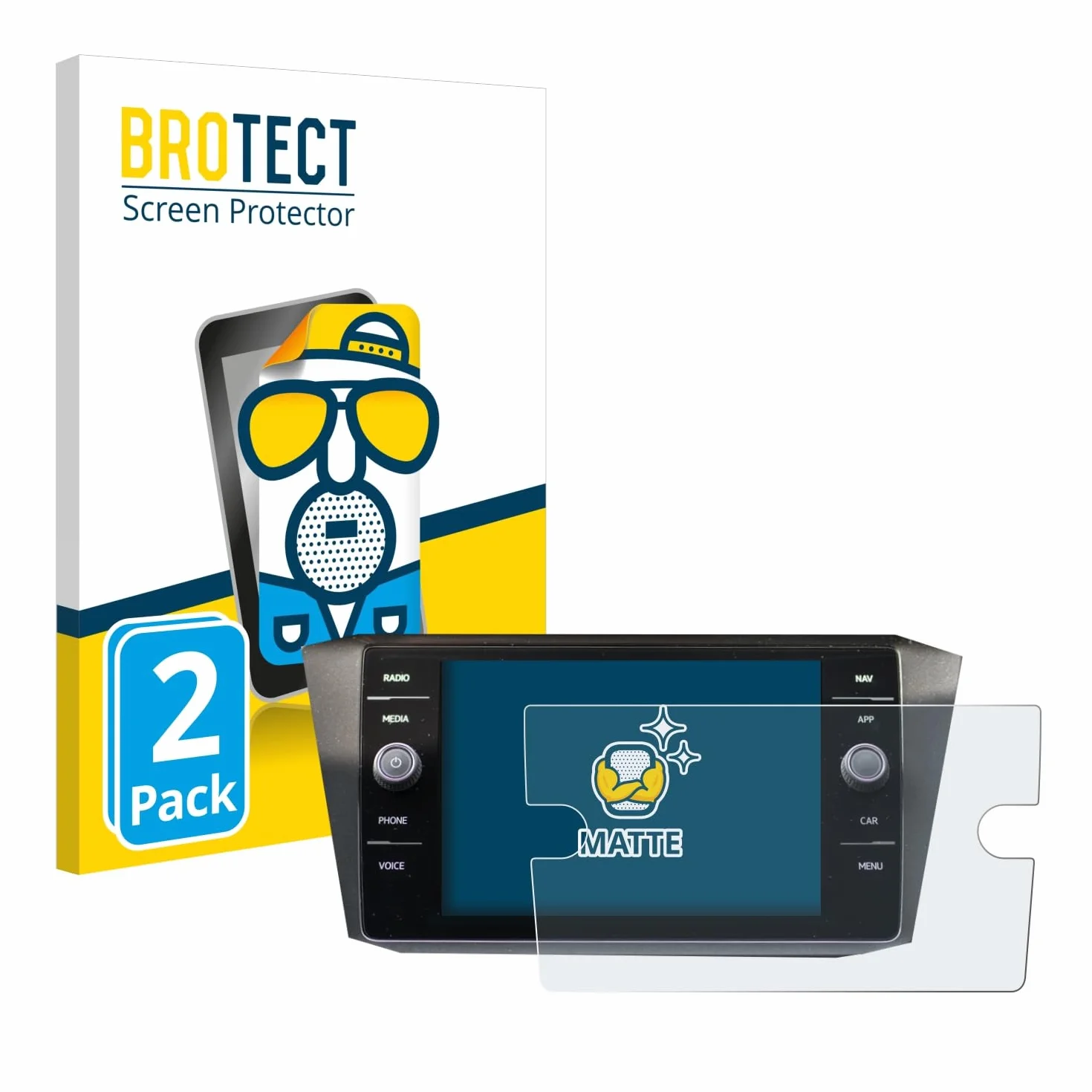 Brotect Pellicola Protettiva Opaca Anti-Riflesso per Volkswagen Discover Media Golf Alltrack Tiguan 2018 (2 Pezzi)