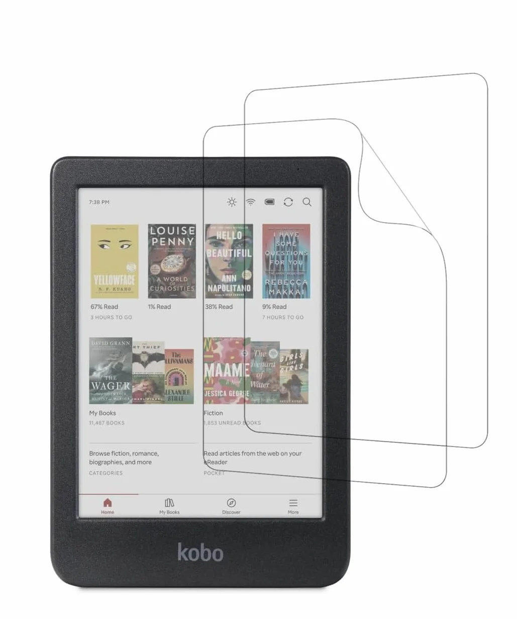 Pellicola salvaschermo per Kobo Clara Colour/Clara BW/Clara 2E eReader 6" Antiriflesso, confezione da 3