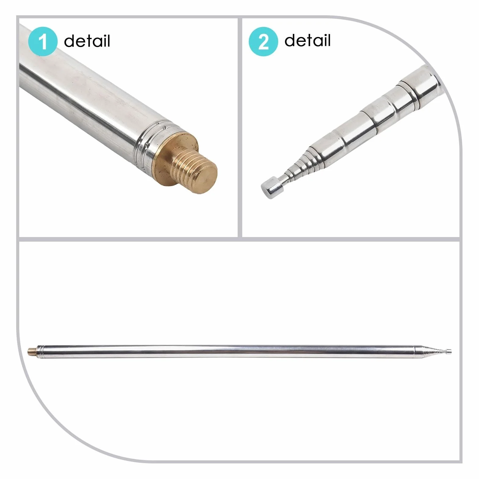 Antenna telescopica 5.6m 14-sezione M10 Acciaio Inox per Radio Onde Corte Amatoriale