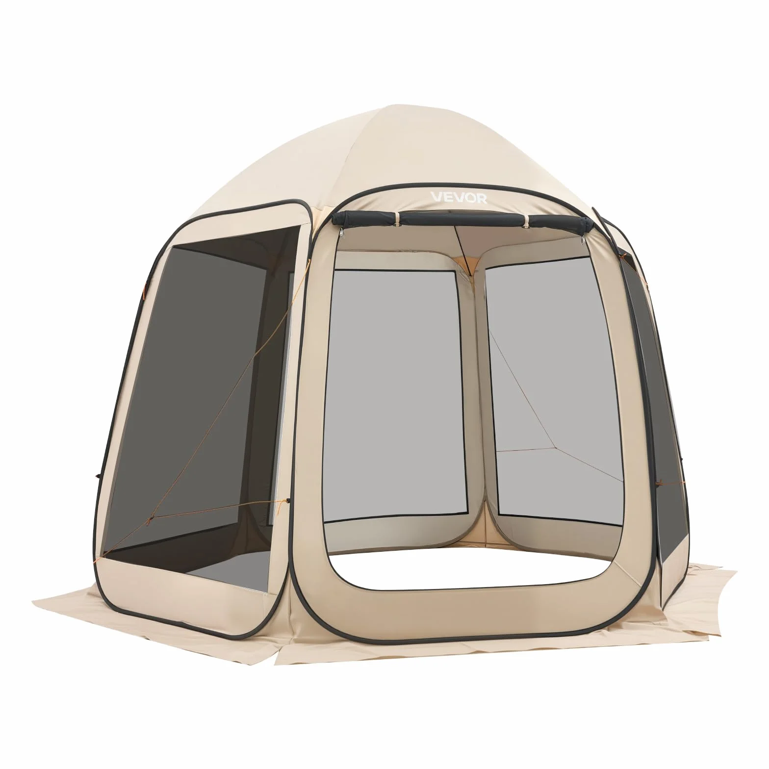 VEVOR Tenda da campeggio con zanzariera, 10 x 9 piedi, tenda pieghevole per 4-8 persone, tenda da campeggio con borsa per il trasporto, lati in rete, picchetti da terra per giardino, cortile