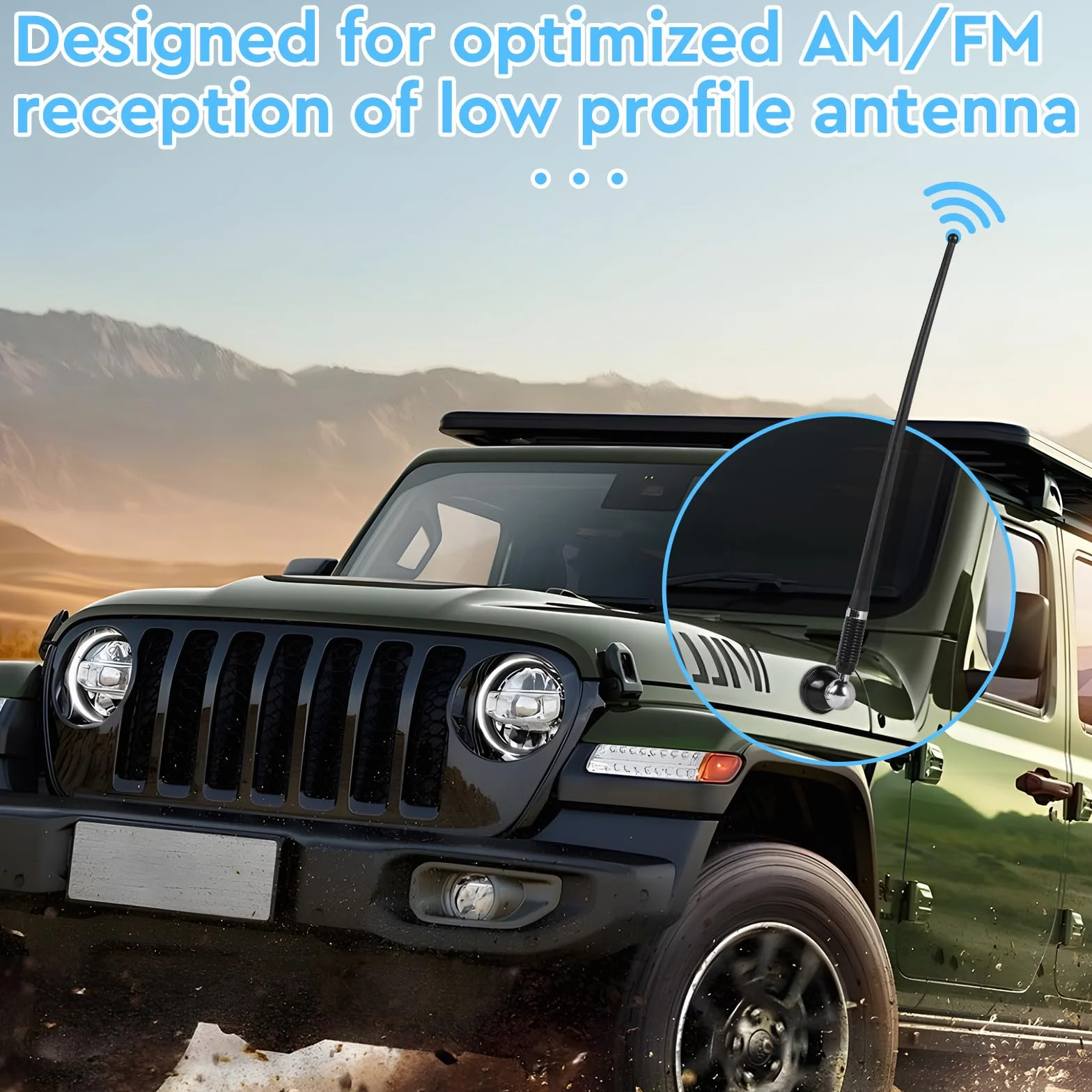 DBREAKS Antenna Radio Marina Impermeabile AM FM Universale 16'' Gomma