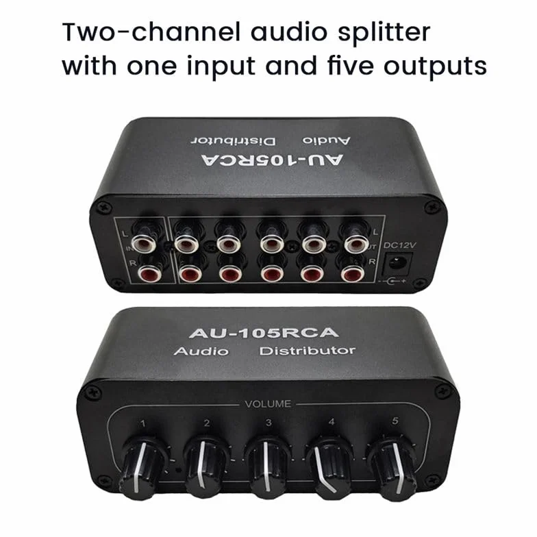 Stereo Audio Distributore Mixer 1 Ingresso 5 Uscita per Amplificatore Attivo
