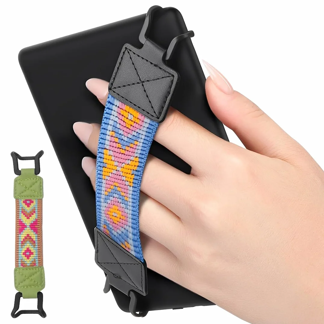 Accessori Kindle 2 pezzi cinghie da mano leggere per dita per e-book tablet nero verde