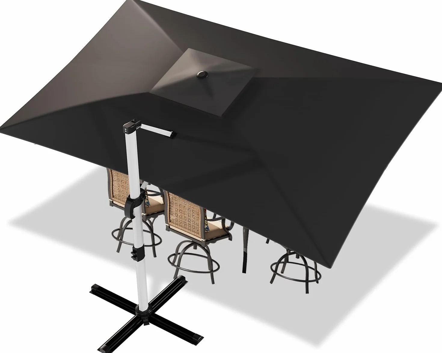 Devoko Alluminio Ombrellone da Giardino 3x4m+Copertura,Baldacchino doppio Doppio Tetto Ombrellone da Balcone Impermeabile,Ombrelloni da Esterno con Protezione UV50+,Ombrellone da Terrazzo,Grigio