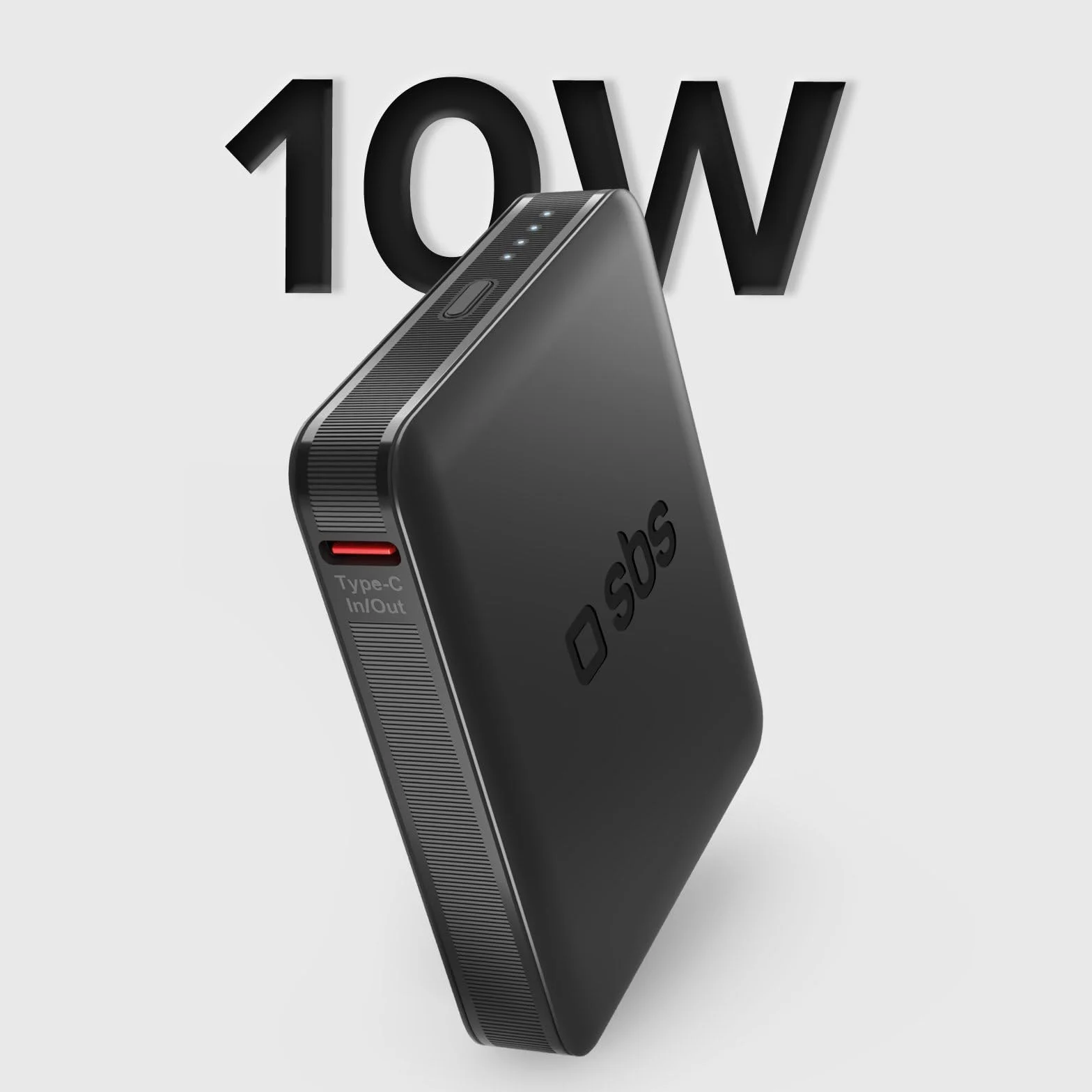SBS NanoTube PowerBank HD 5000mAh 10W Power Bank Ricarica Rapida USB-C Caricabatterie Portatile Nero