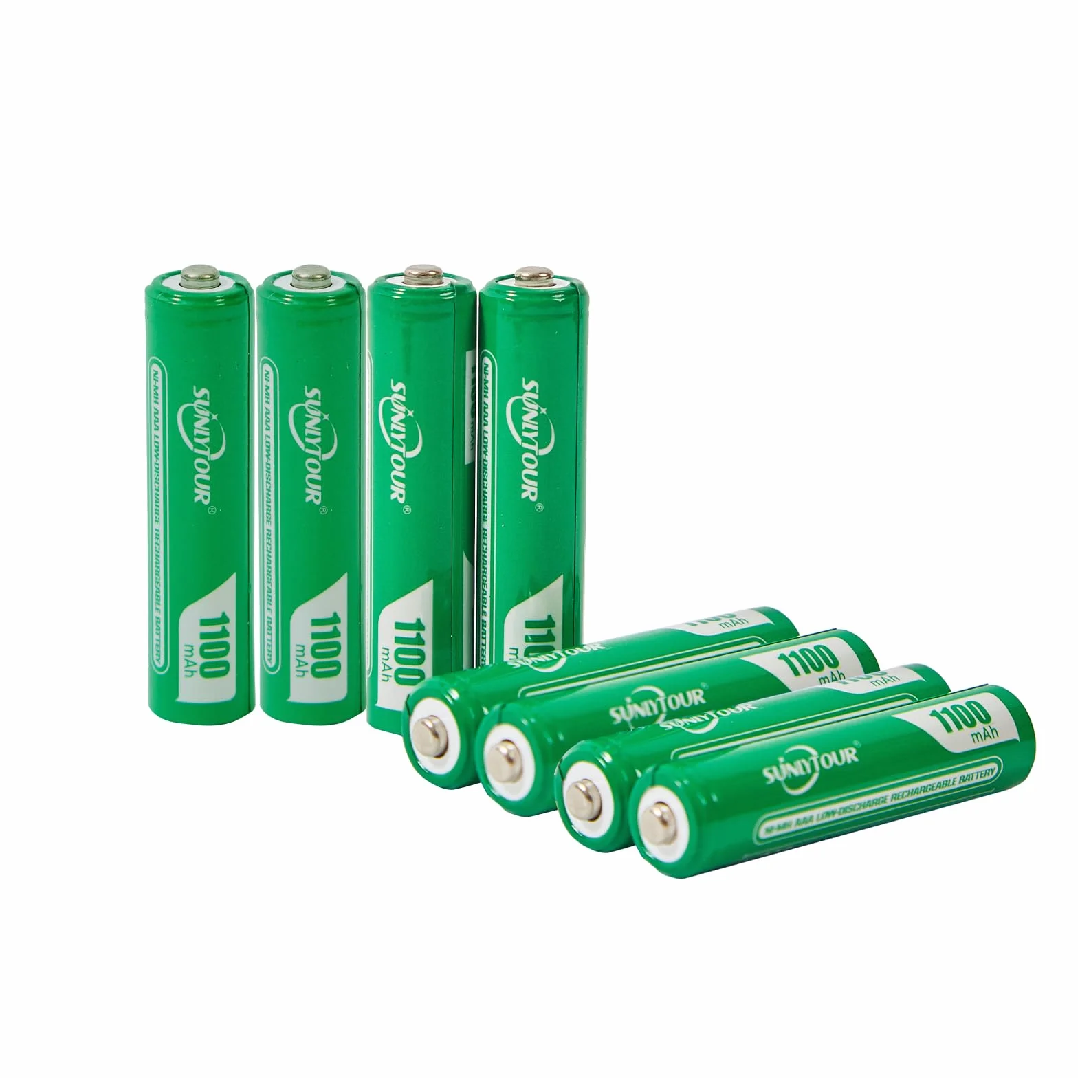 SUNLYTOUR 8 Piles 1100mAh AAA Ni-MH Batterie con Caricabatterie 8 Slots Ricarica fino a 1200 Cicli