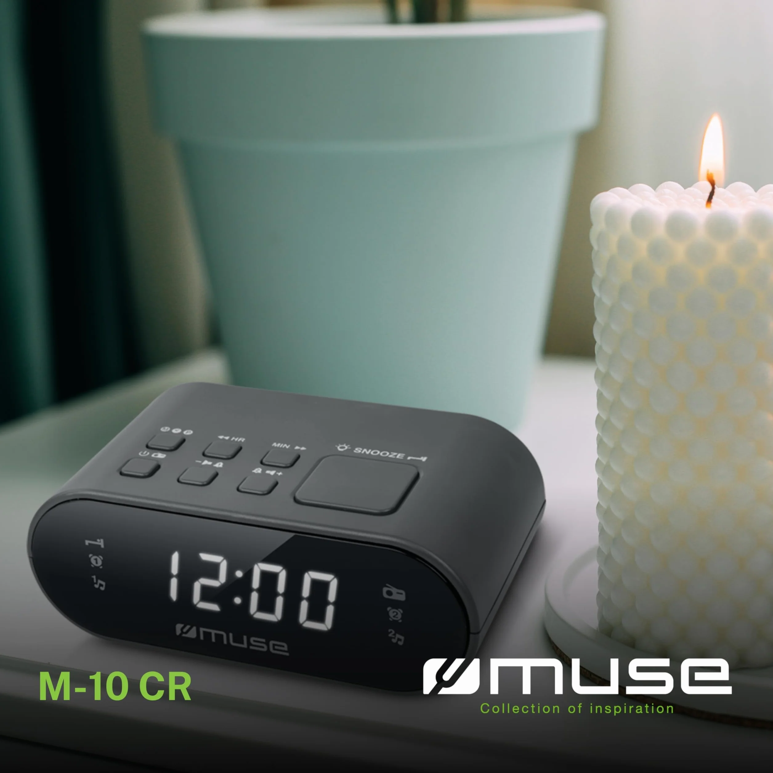 MUSE M-10 CR NEGRO RADIO ANALÓGICA SOBREMESA FM SNOOZE