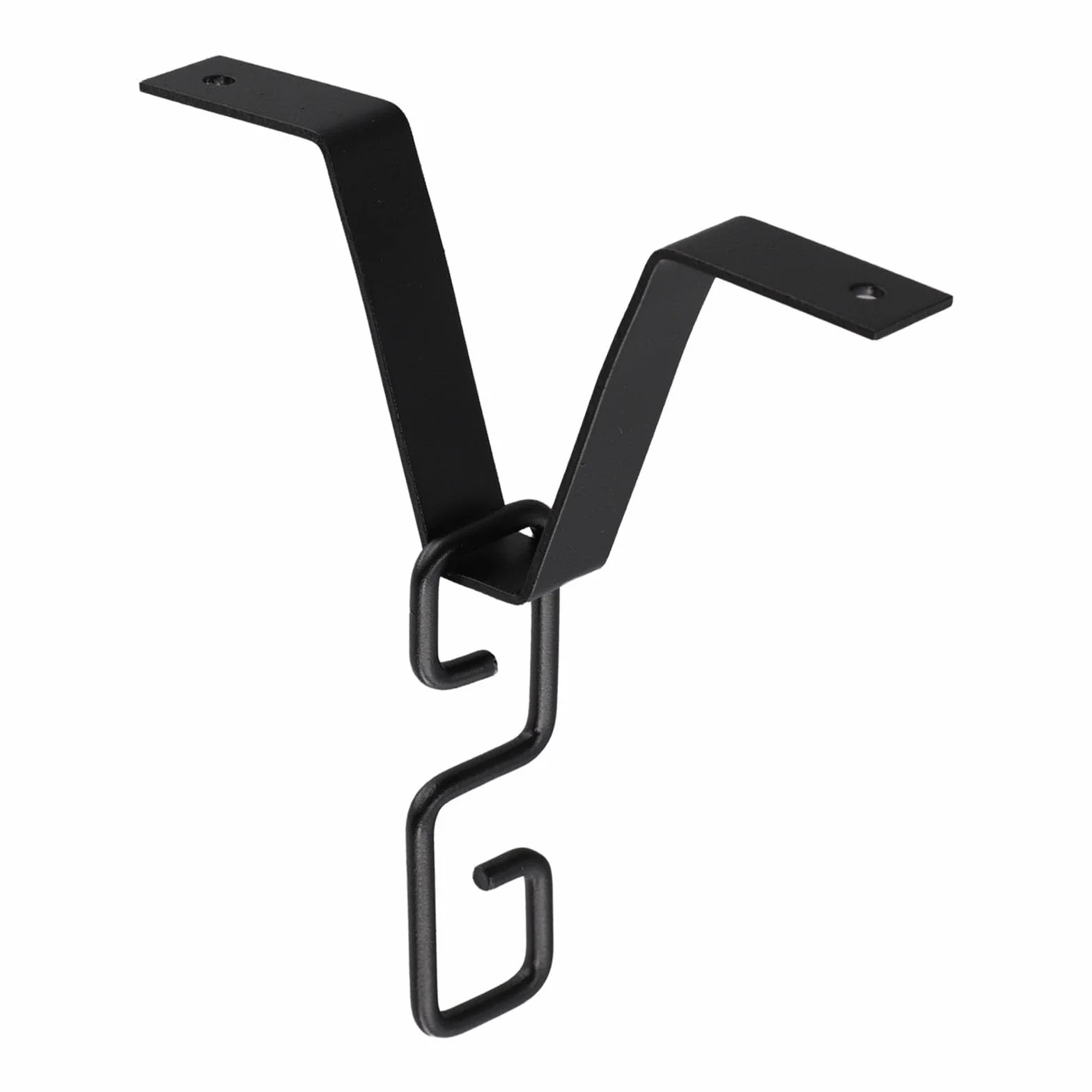 Adattatore per pluviale gancio a V 15,7 cm ferro resistente alla ruggine connettore grondaia nero