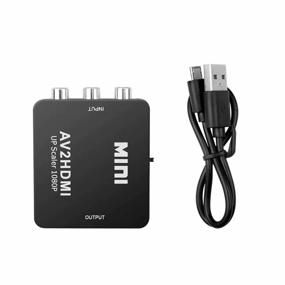 Adattatore Convertitore Audio Video da AV RCA CVBS a HDMI, Supporto 720 1080P per Fotocamera, Xbox 360, PS1, PS2, WII, N64, Snes, NES, PSP, Lettore DVD, VHS