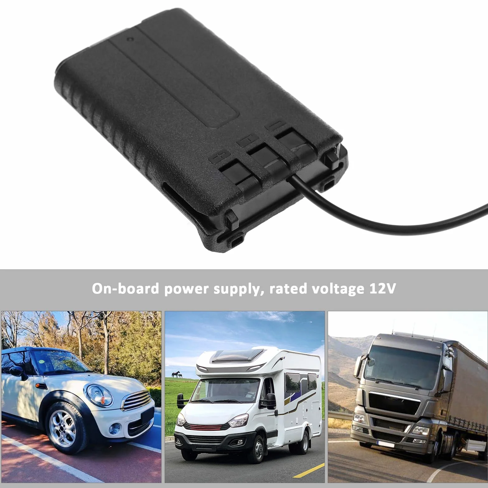 ECSiNG Adattatore di Alimentazione per Auto Baofeng UV-5R 12V Nero