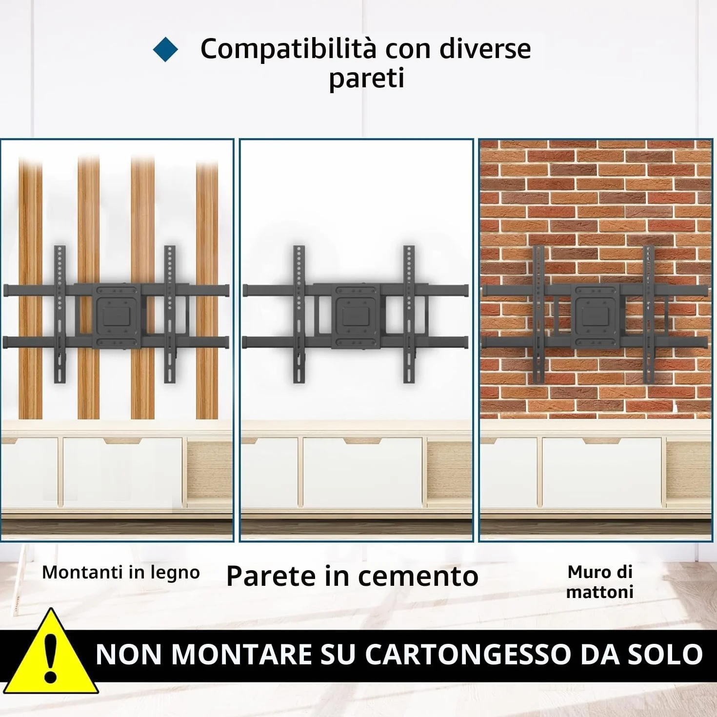 BONTEC Supporto TV Parete Braccio Articolato Extra Lungo 1040 mm 32-75 Pollici 60 kg VESA 600x400 mm