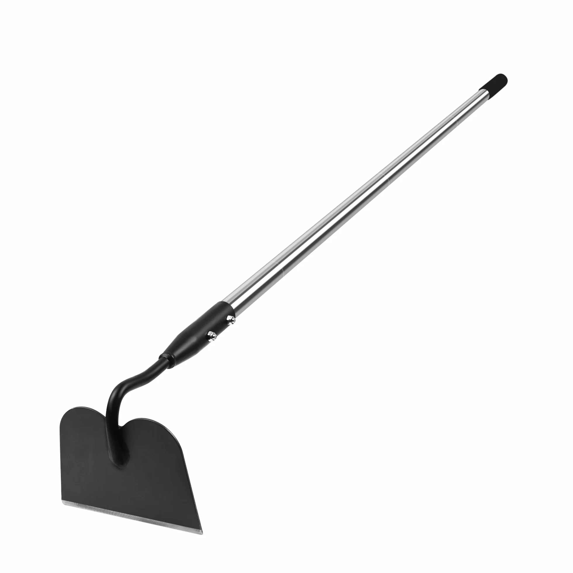 Yeelor - Zappa da giardino, zappa da giardino con manico lungo e impugnatura antiscivolo morbida, manico in acciaio inossidabile da 142 cm, zappa robusta con lama durevole, per scavare, allentare