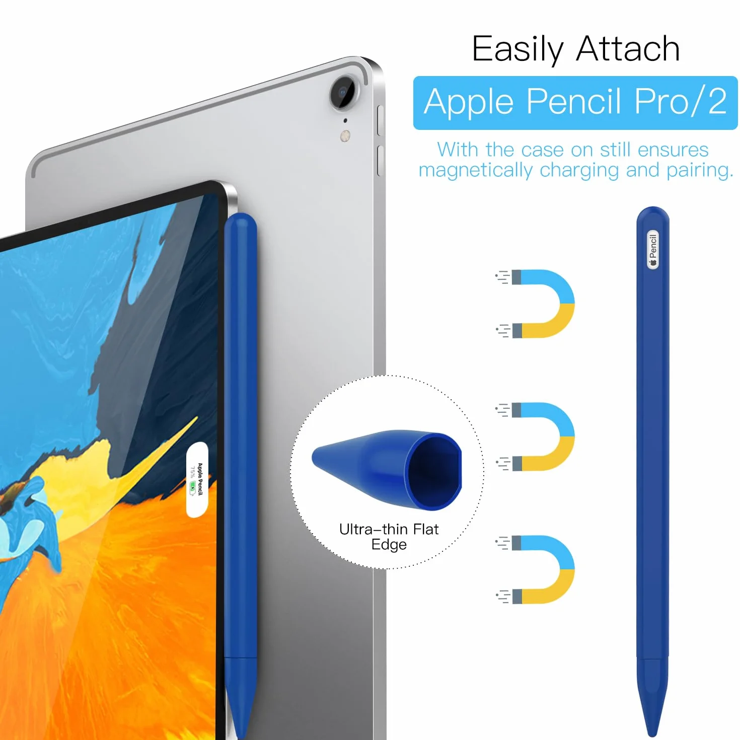 Apple Pencil PRO MoKo Cover Protettiva Custodia Penna PC Silicone Indaco