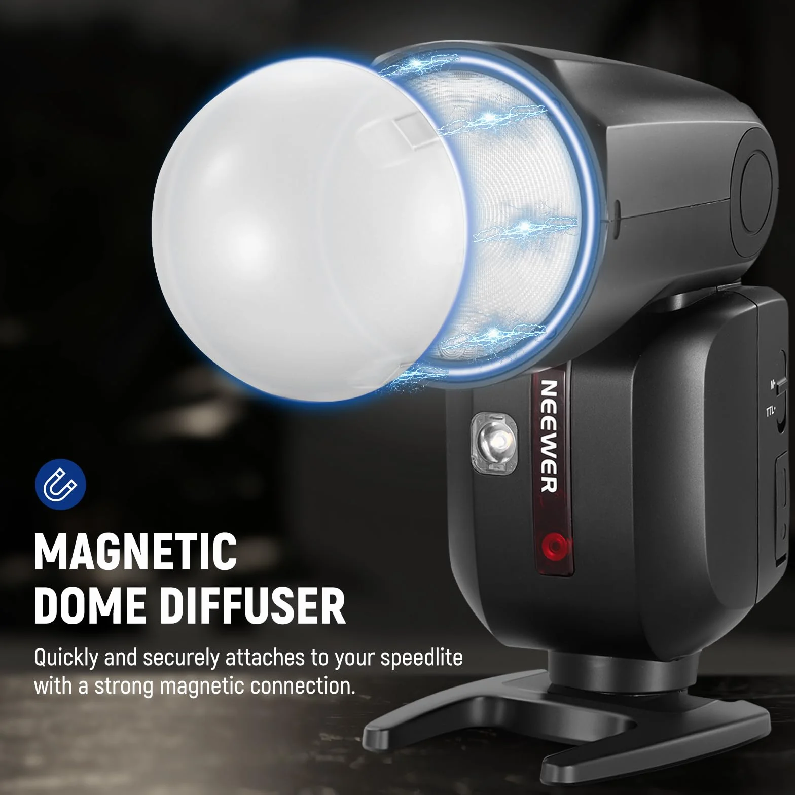 NEEWER Z2-S 2.4G TTL Flash Speedlite con Testa Rotonda 76Ws HSS 1/8000s Compatibile con Sony e Godox