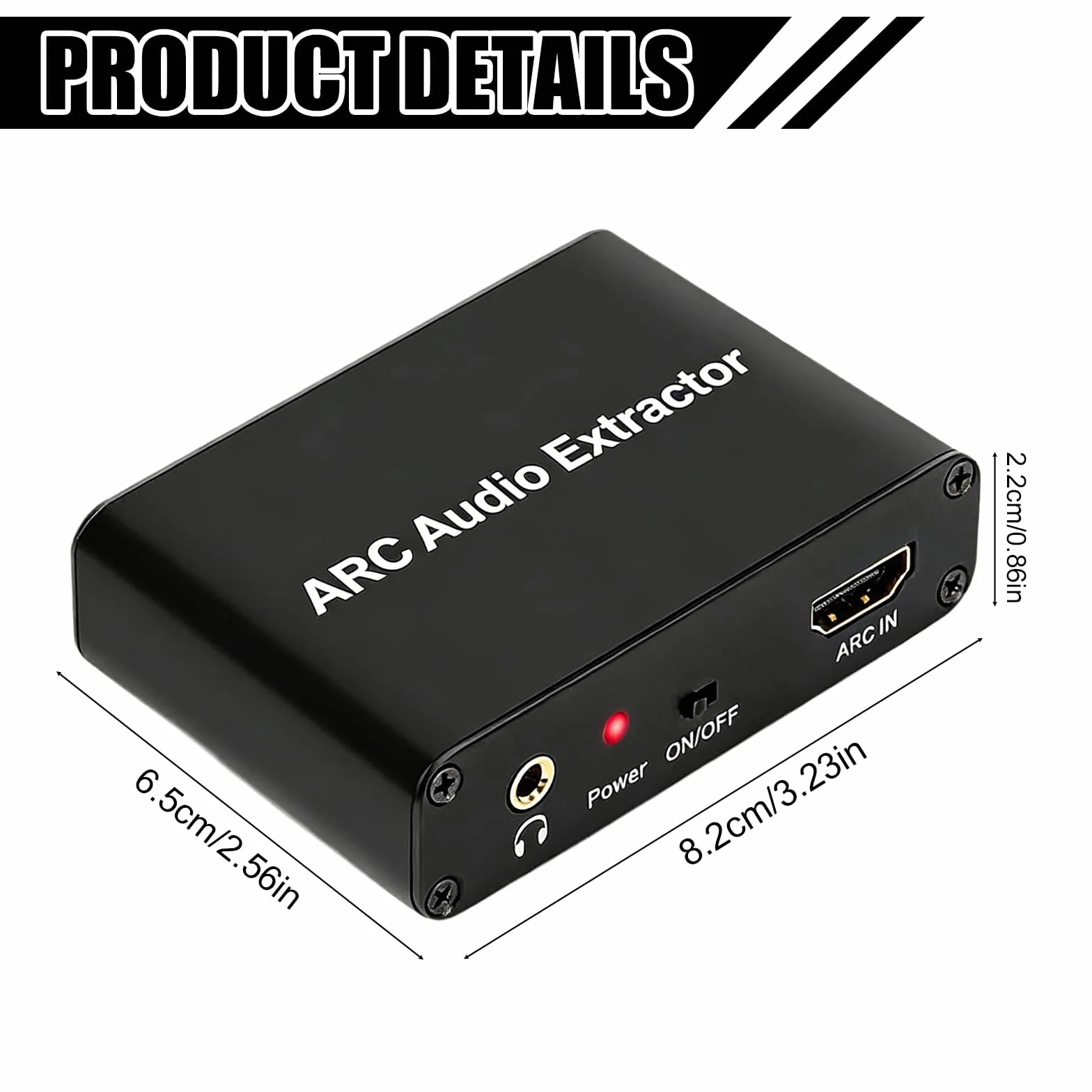 Adattatore HDMI ARC 192 kHz estrattore audio lega alluminio chip HDMIARC importato convertitore DAC per soundbar