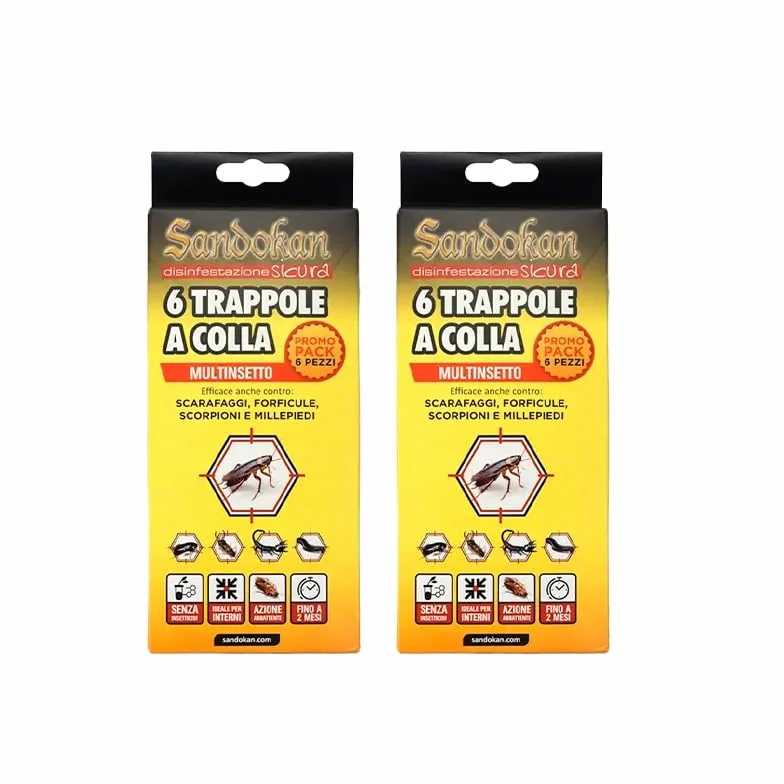 Trappola Ecologica Automontante – 12 Trappole per Scarafaggi, Forficule, Scorpioni e Millepiedi – Senza Insetticida, Pronta all’Uso, Efficace per Interni ed Esterni – Pack Convenienza (2CONF DA 6PZ)