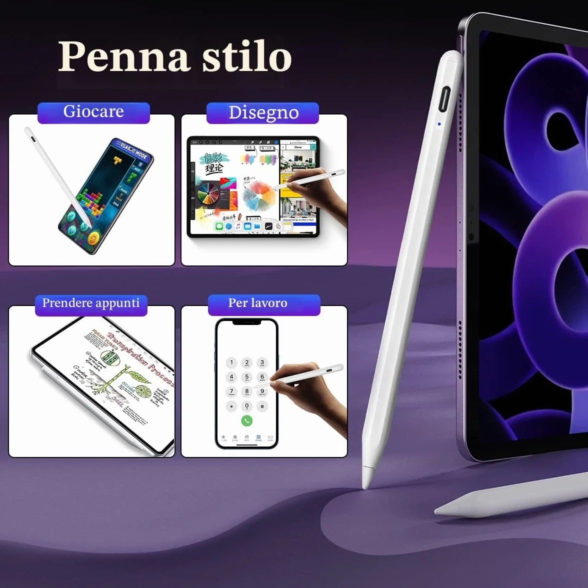 Penna per iPad Universale Touch per Tablet Smartphone Android iOS