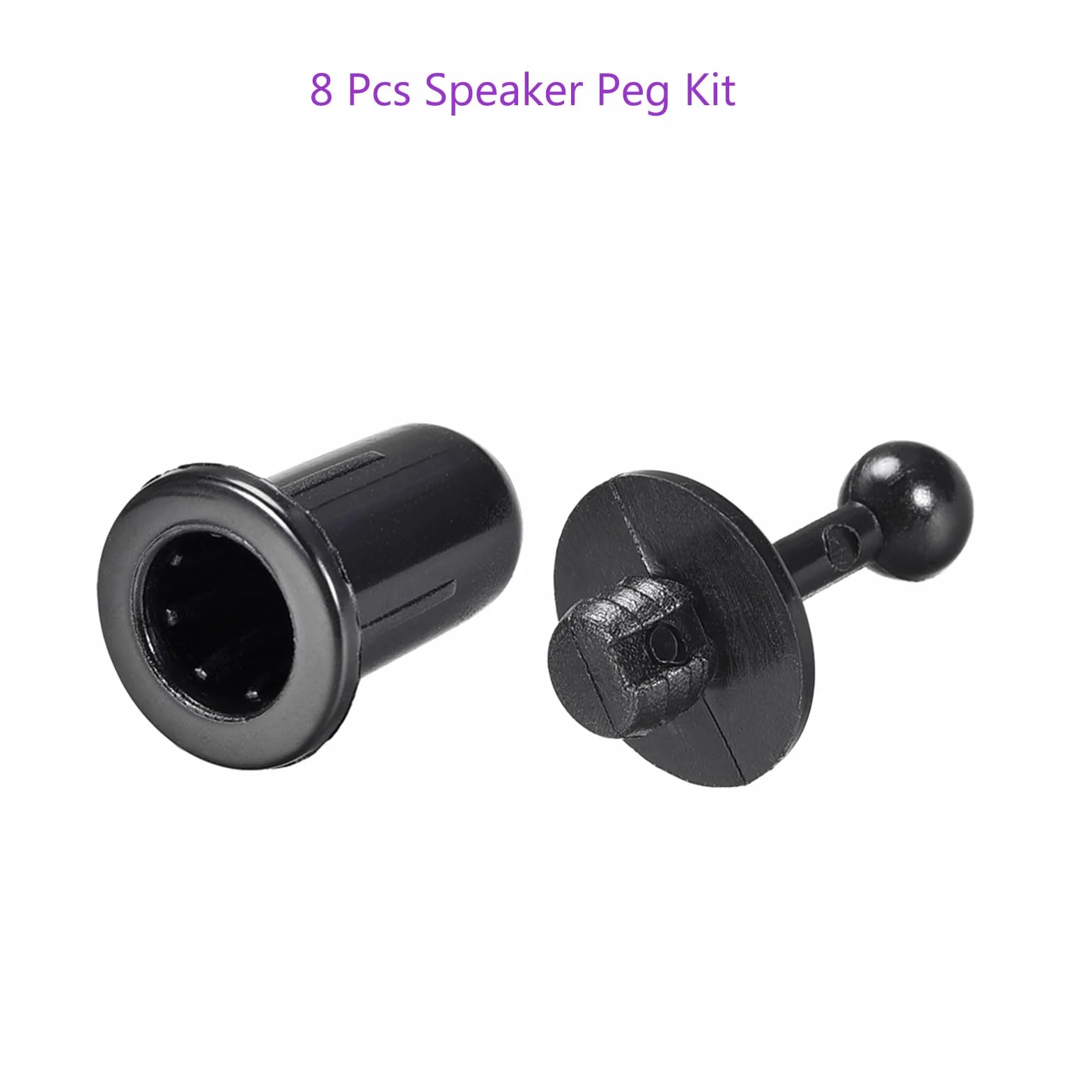 Kit di Perni per Altoparlanti Durevoli Dia 6mm Nero 8 Set