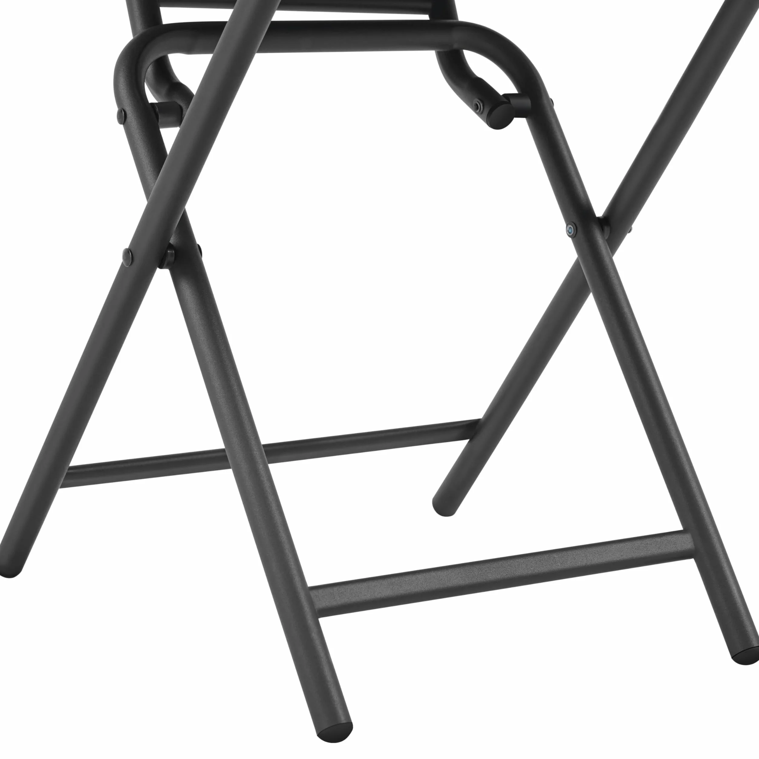 Yaheetech Tavolino Rotondo Pieghevole Dia.46 cm in Vetro e Metallo Resistente alle Intemperie Nero