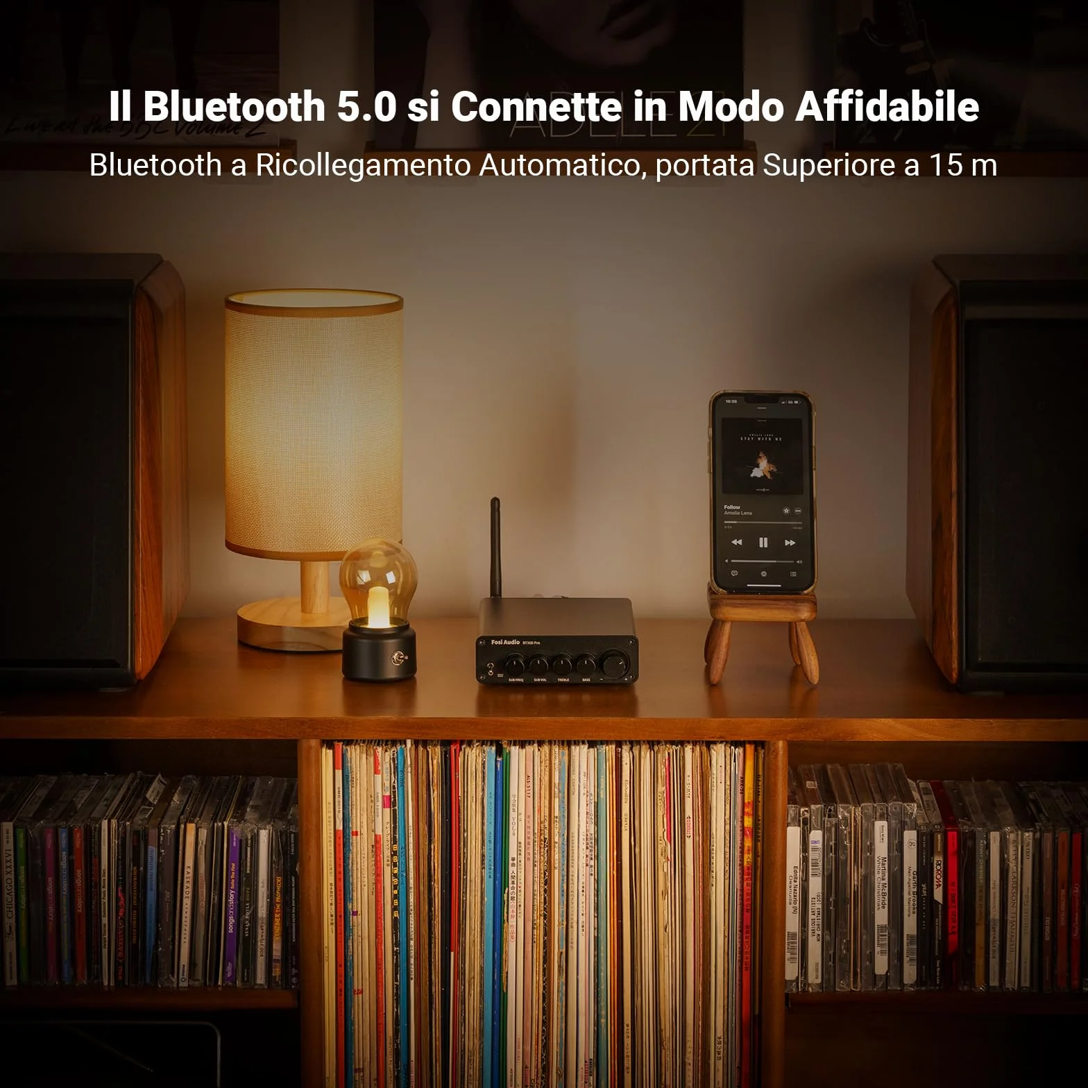 Fosi Audio BT30D Pro Amplificatore Bluetooth 2.1 Canali HiFi TDA3255 165W x2+350W Subwoofer