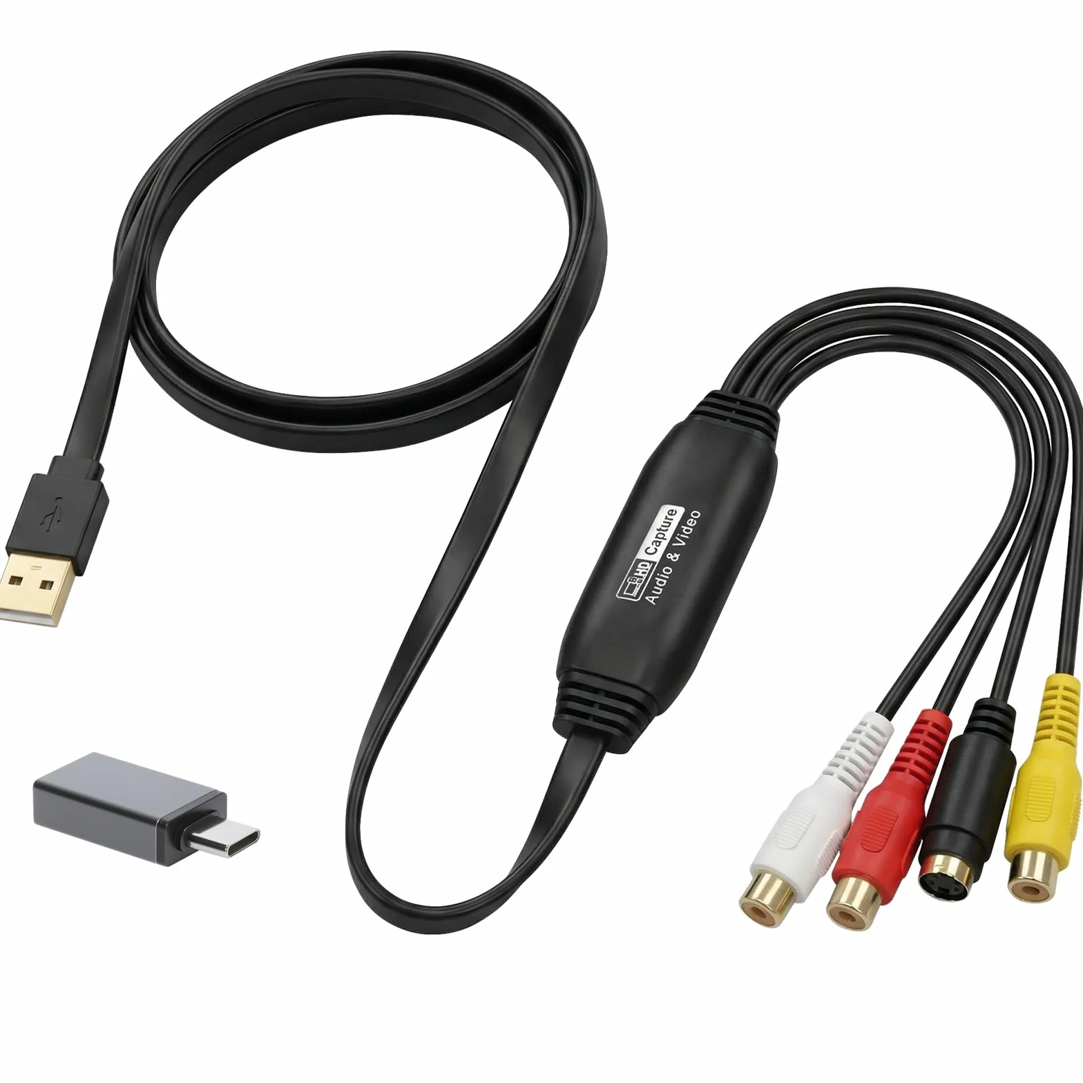 Grabber Video USB 2.0 Digitale VHS Converter, Acquisizione Video per Windows 11/10/8/7 Mac OS