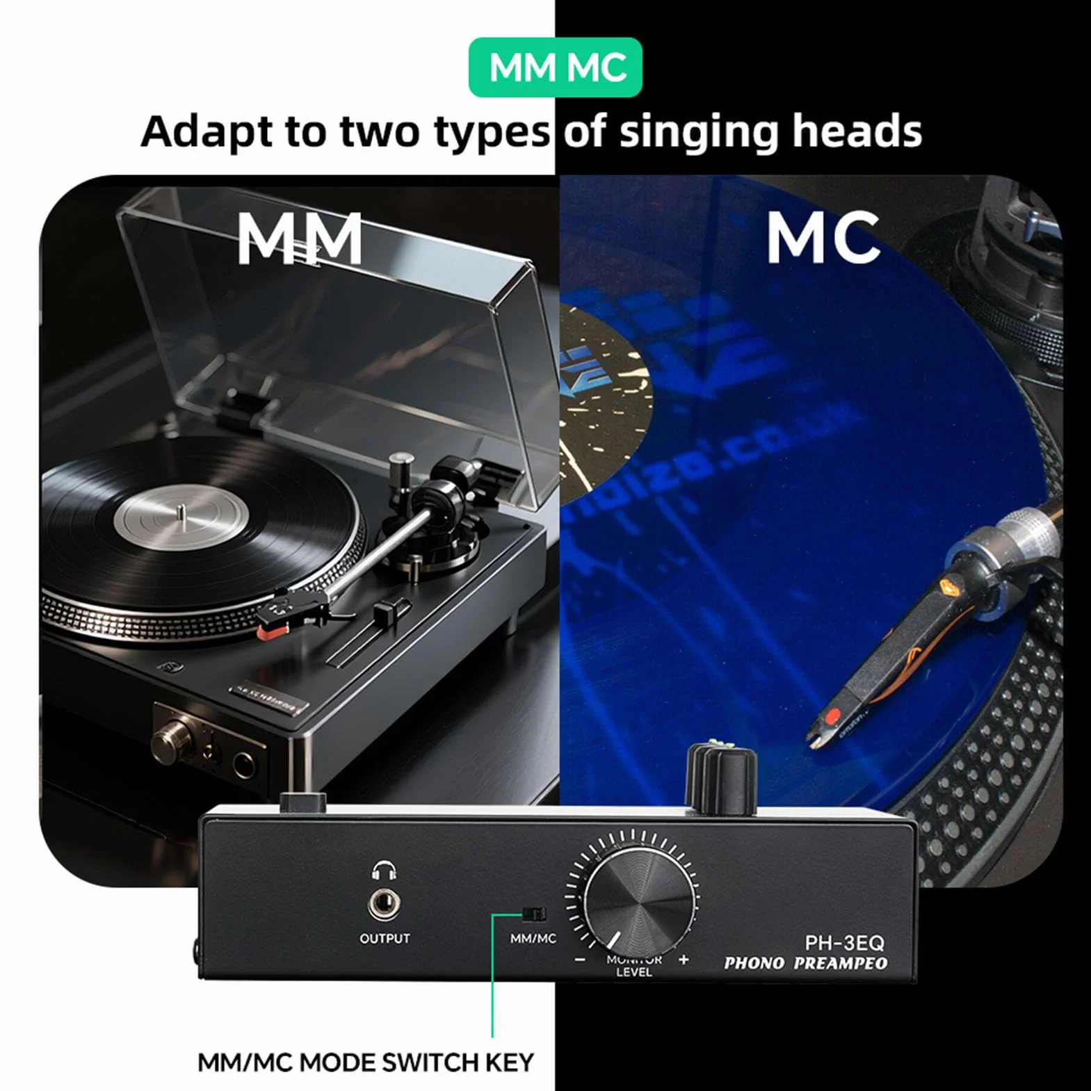 Preamplificatore Phono Mini Stereo XLR 3.5mm Giradischi Amplificatore Segnale Audio Hi-Fi Convertitore