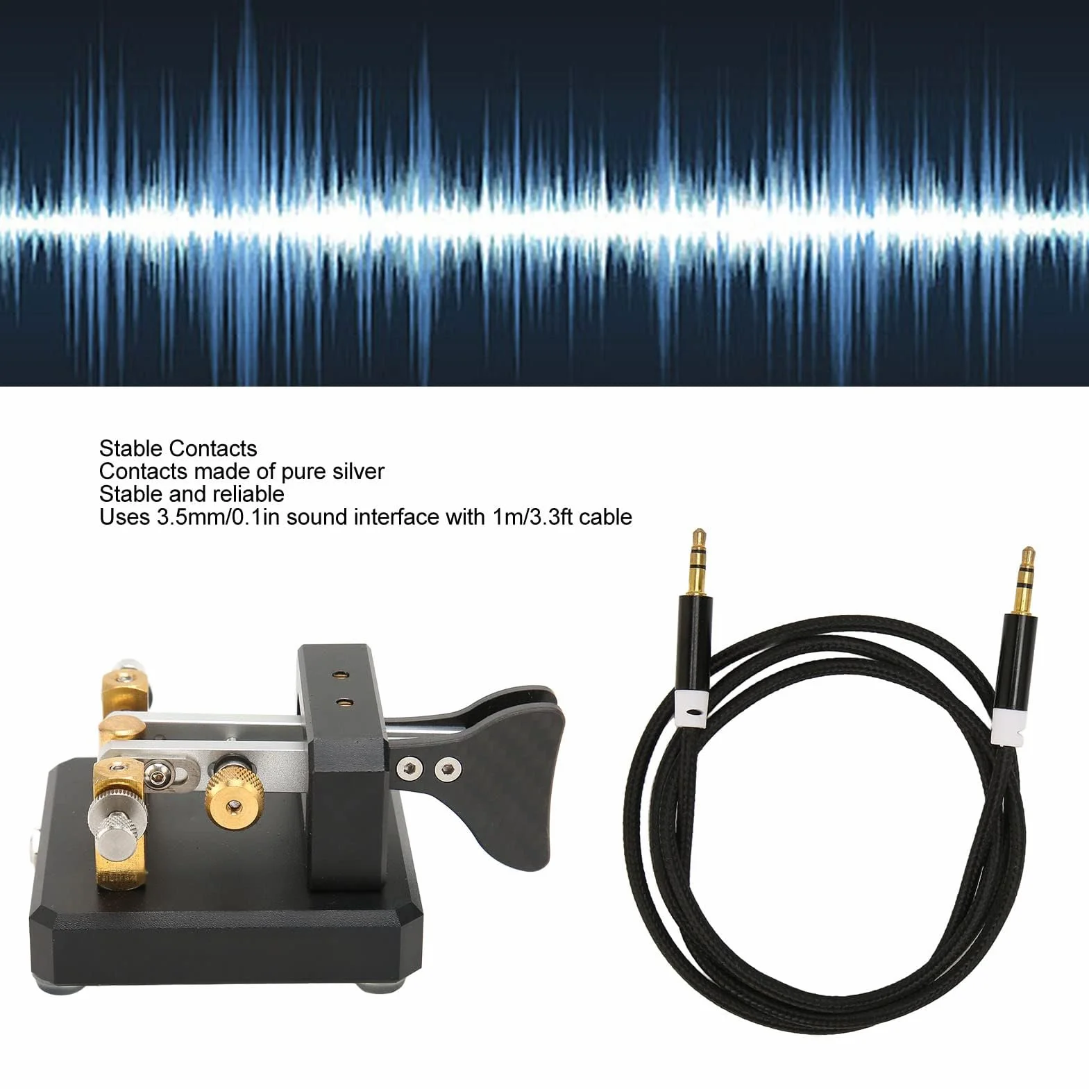 Mini CW Key Automatic Morse Code Keyer Telegraph Double Paddle POTA SOTA LOTA Nero