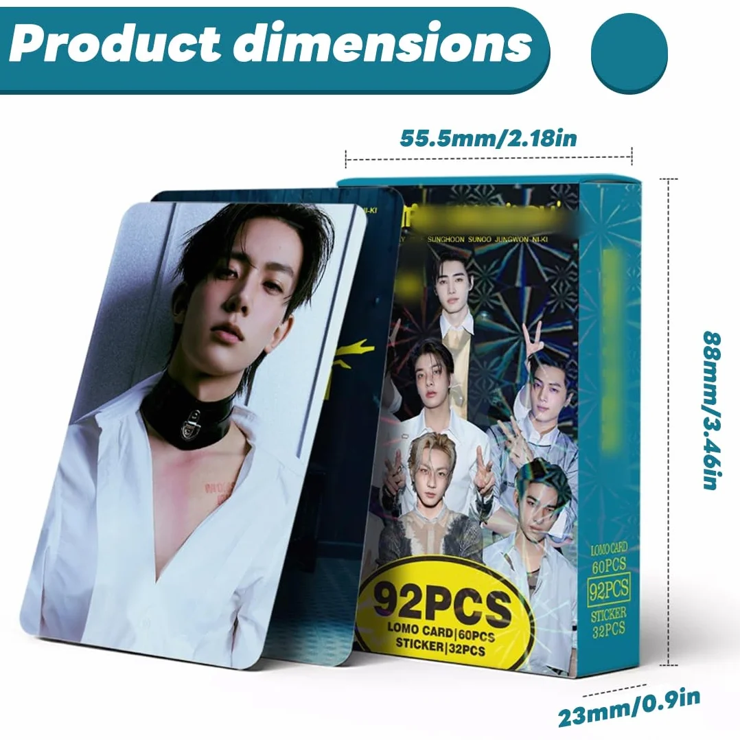 Enhypen Kpop Foto Cartoline Album Star Maschile 92 Pezzi 60 Card 32 Adesivi Regali Fan