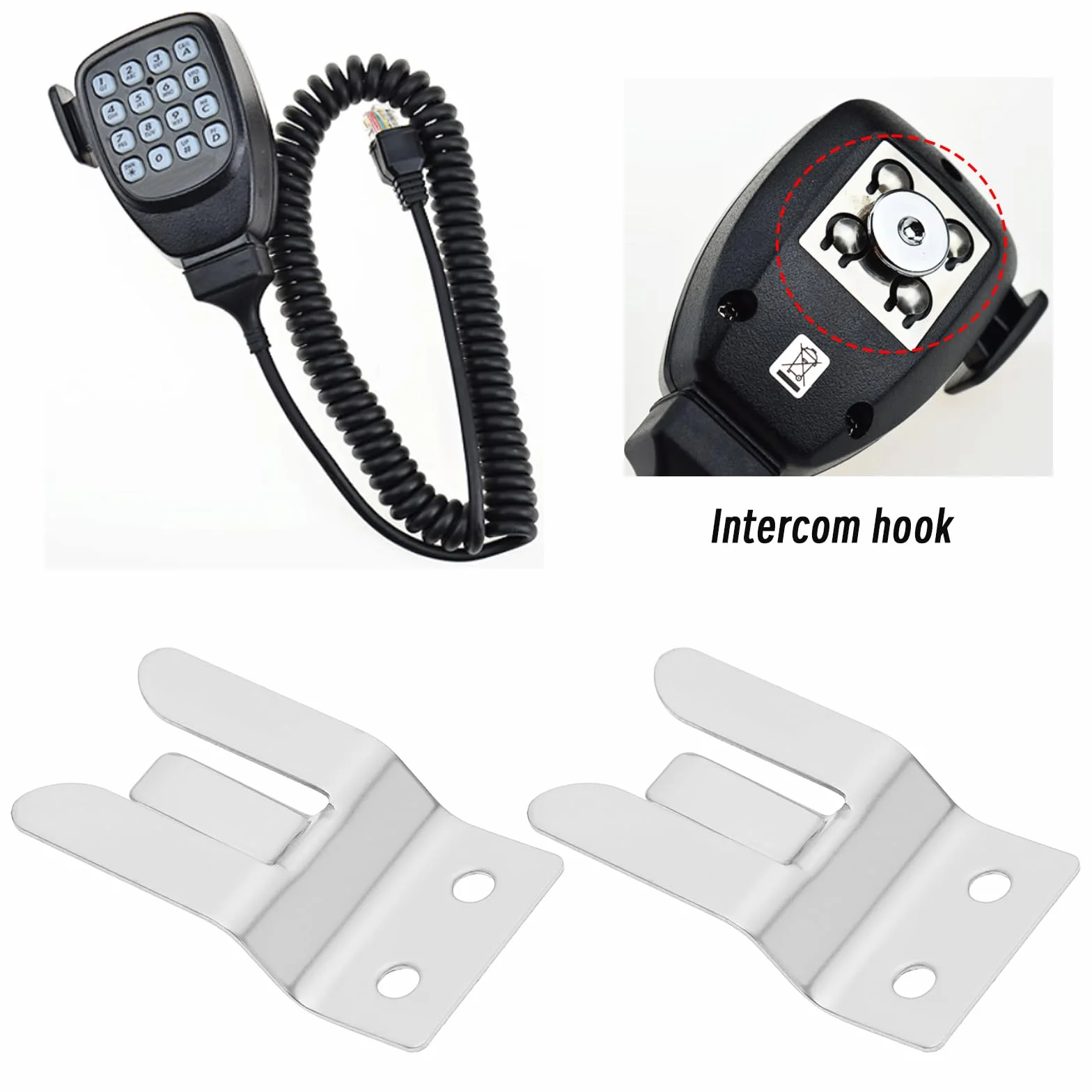 EMSea 5 Pezzi Supporto Clip Microfono Compatibile Yaesu MH-48 FT8900 FT7800 FT7900 FT8800 FT1807 Radio