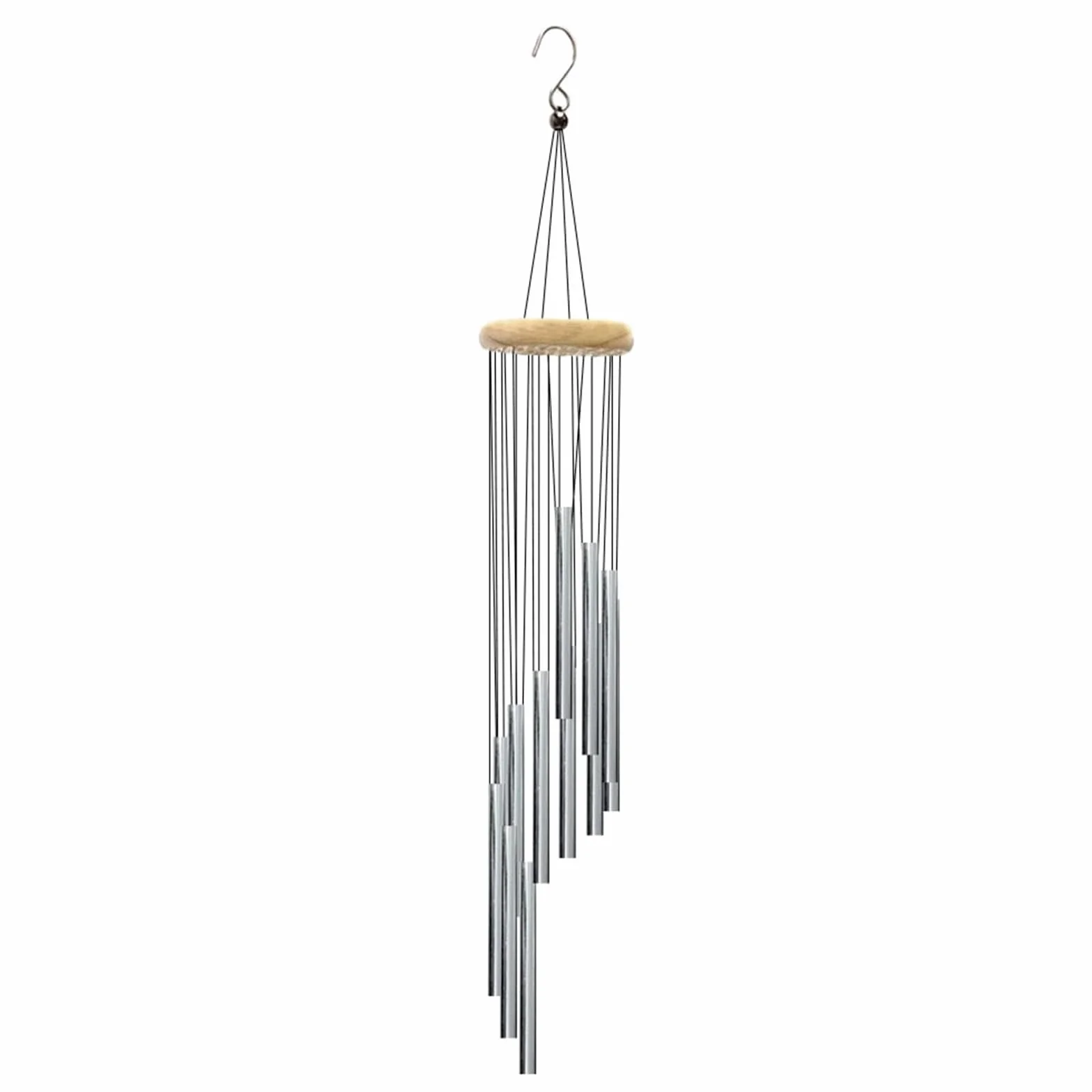Campane eoliche, per esterni, con 12 tubi in alluminio, 23 pollici, per giardino, patio, decorazione per la casa, idea regalo (argento)
