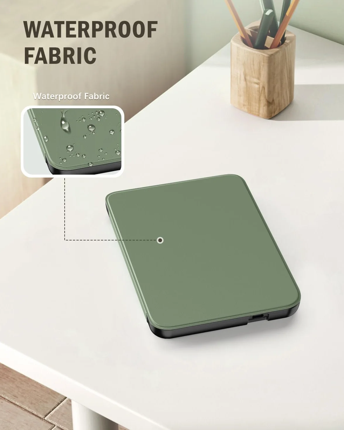 MoKo Custodia per Tolino Shine Color Shine 5 2024 Shine 4 2022 Kobo Clara BW Colour 2E 6" Cover Folio Auto Wake Sleep Celadon
