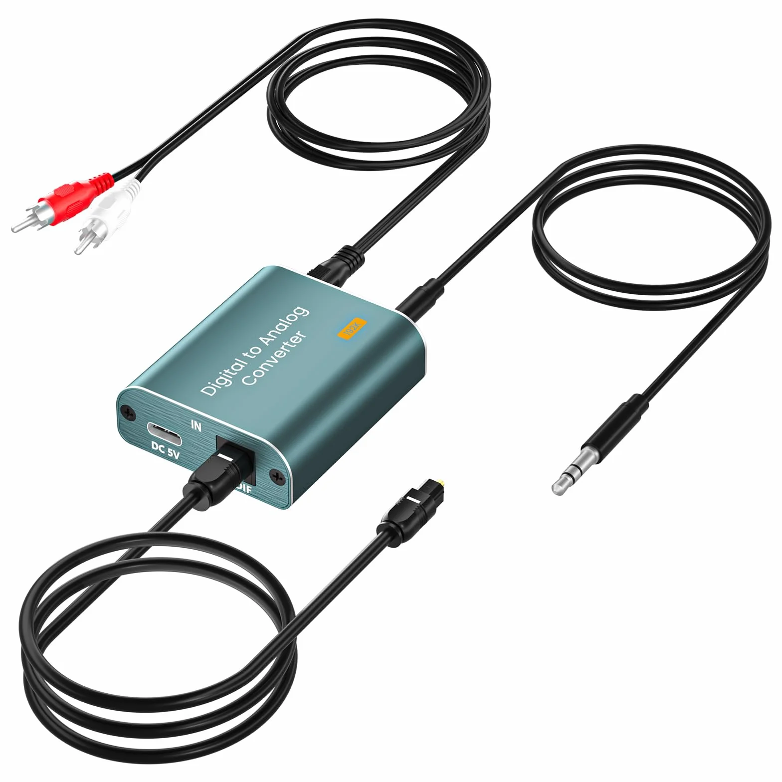 192KHz DAC Convertitore Audio Digitale Analogico Fibra Ottica Coaxial Toslink SPDIF a L/R Jack 3.5mm per Cuffie PS3 HDTV Blu Ray DVD Sky HD Fire TV Box