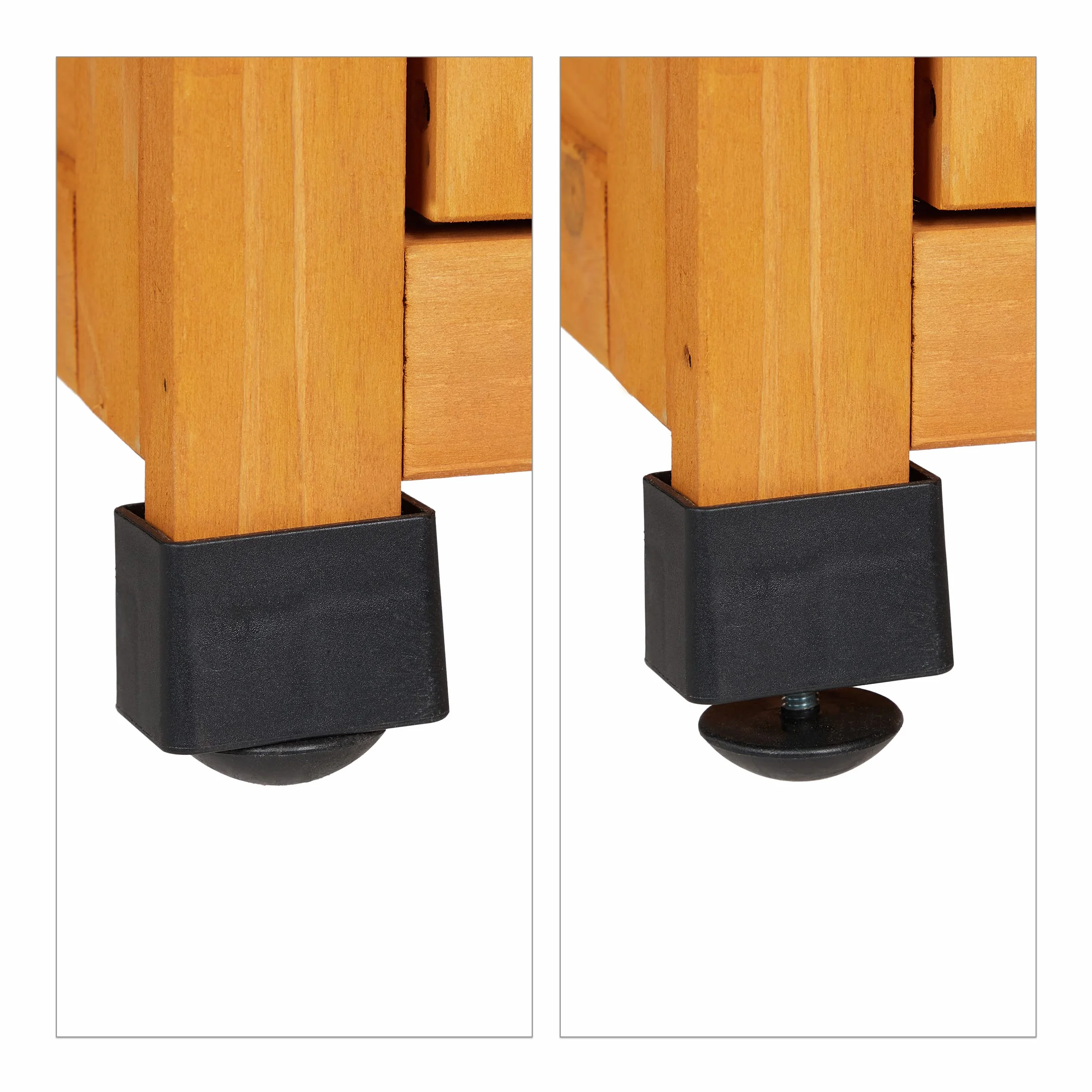 Relaxdays Armadietto da Giardino 3 Scomparti Ripiano Inclinato Mobiletto 2 Ante Legno 97x86,5x47 cm Naturale