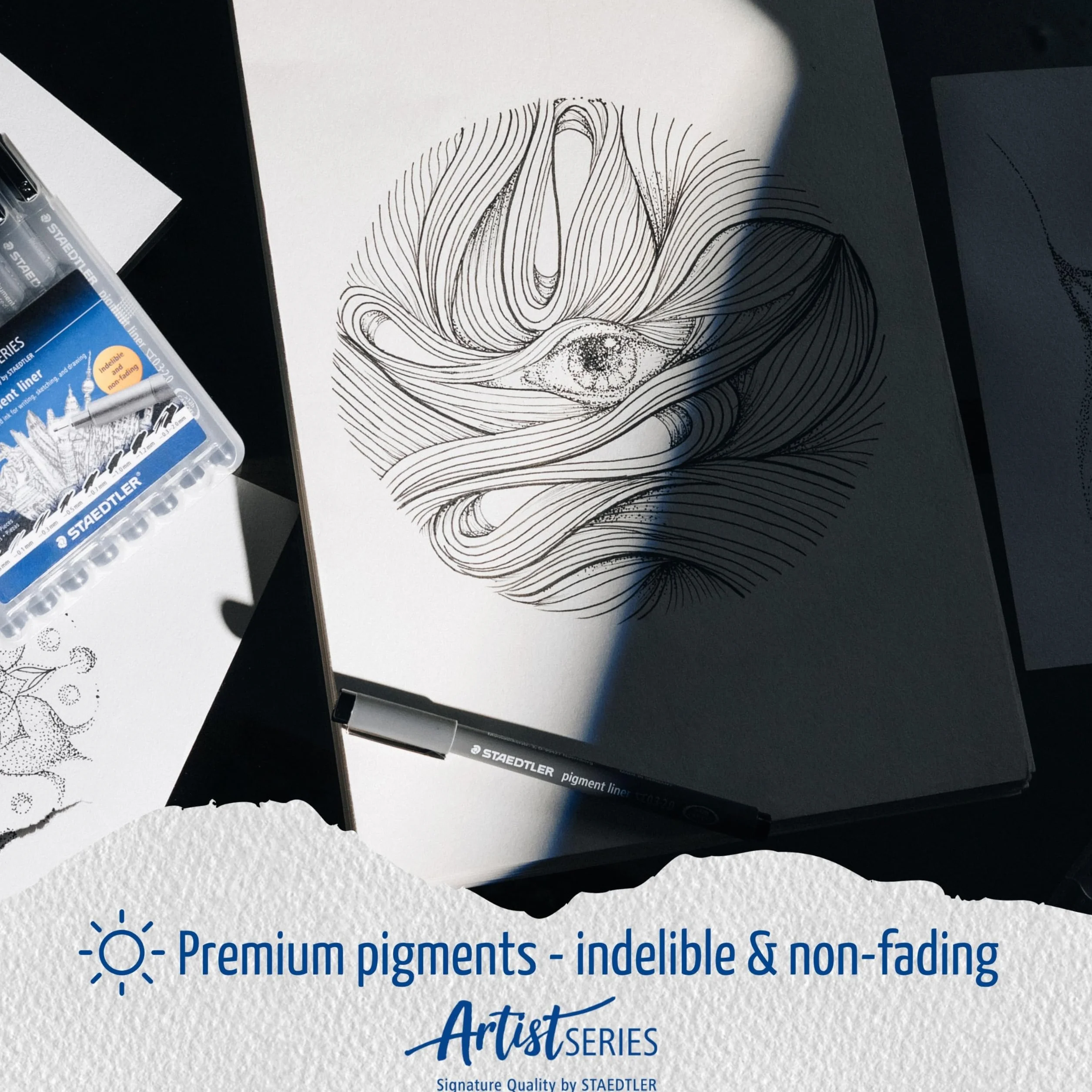 Staedtler pigment liner 5+1 Set 308 SB6P Pennarello punta fine Nero 0.05-0.8 mm 6 pz