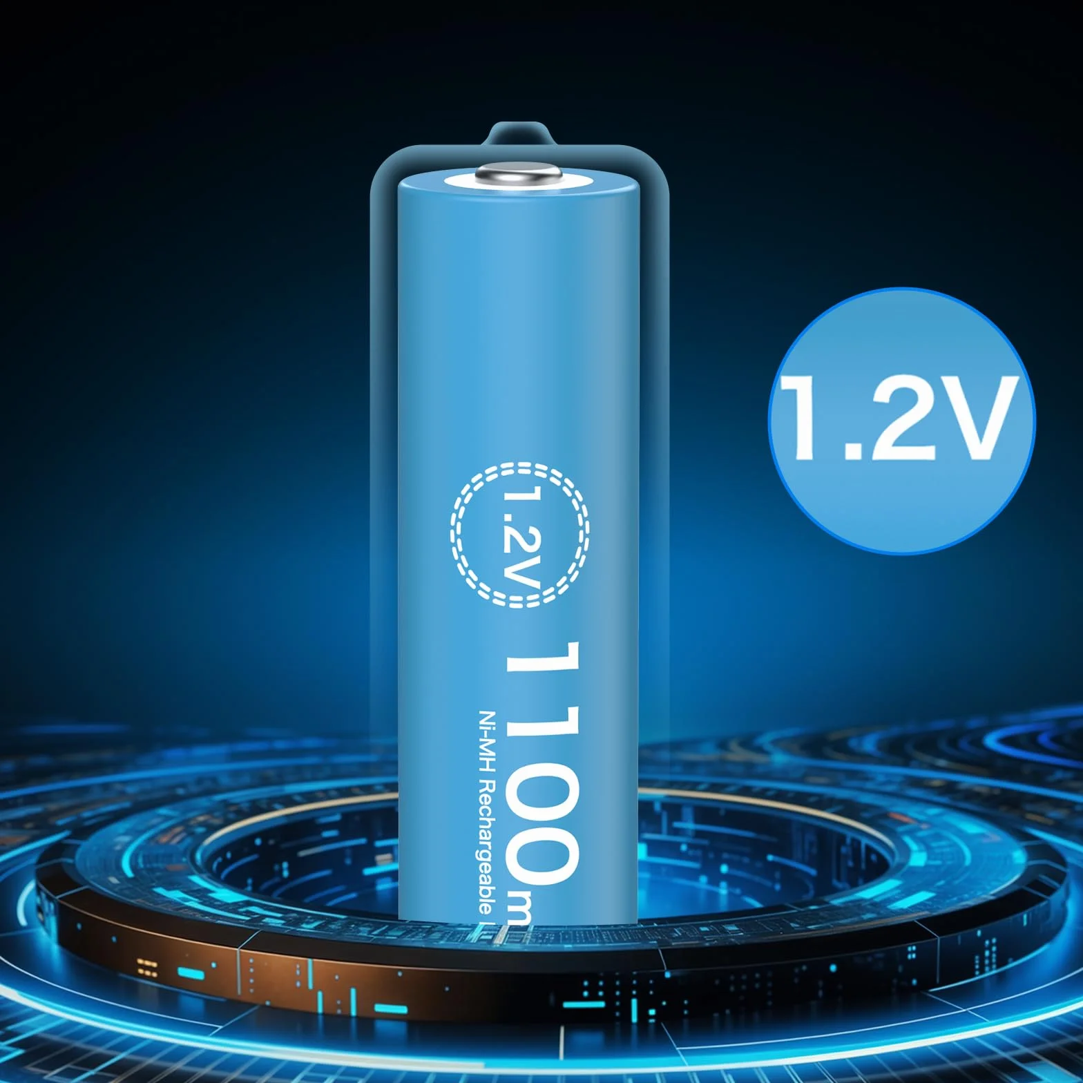 Batterie Ricaricabili AAA NiMH 1100mAh 1.2V Confezione da 8 con Caricatore LCD
